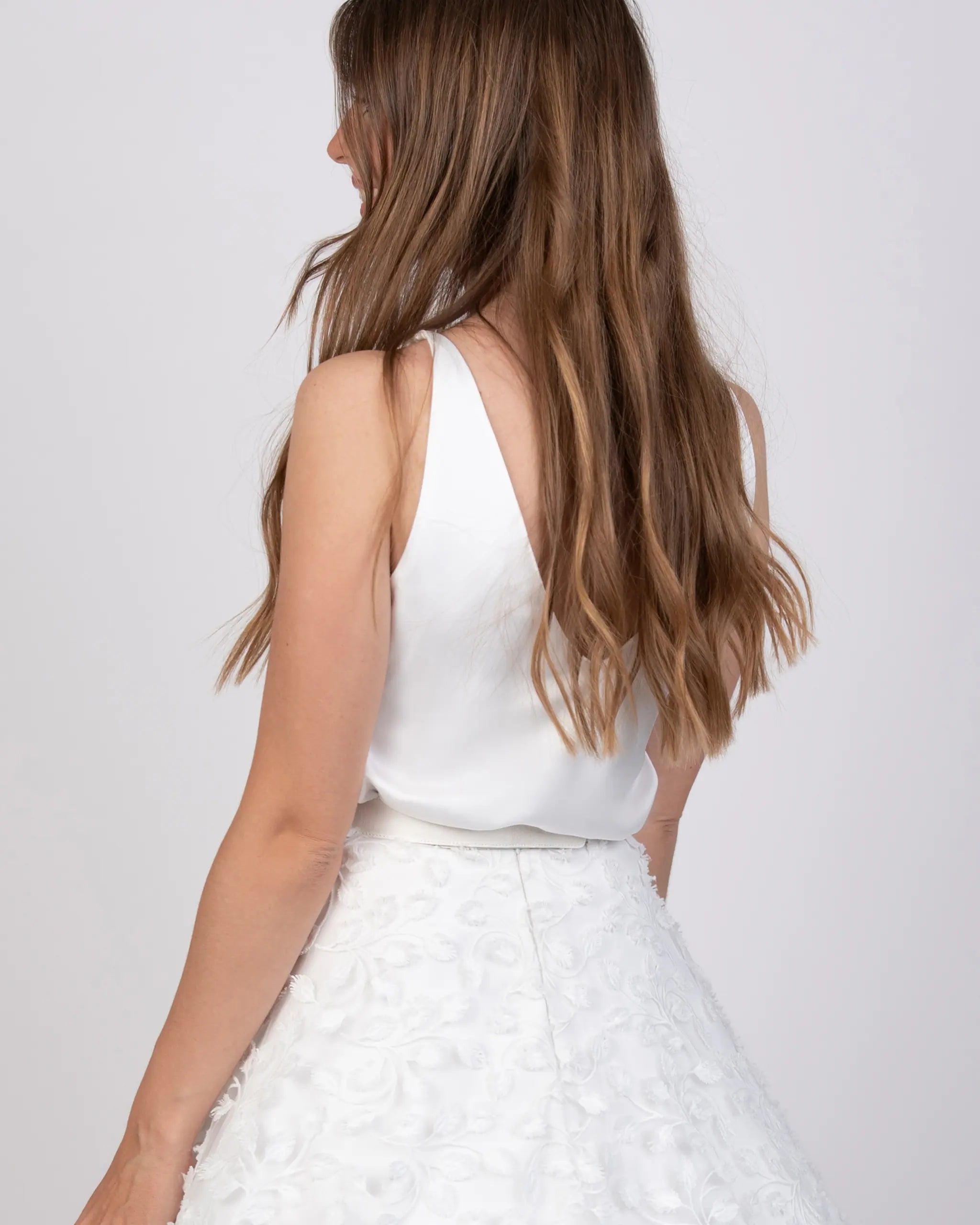 Braut Top mit V-Ausschnitt Ansicht hinten