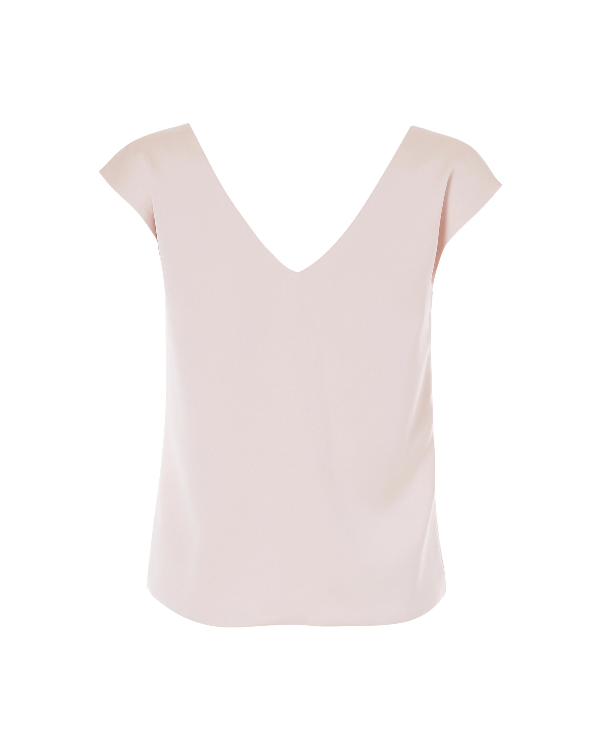 Satin Top mit V-Ausschnitt in rosa Freisteller hinten