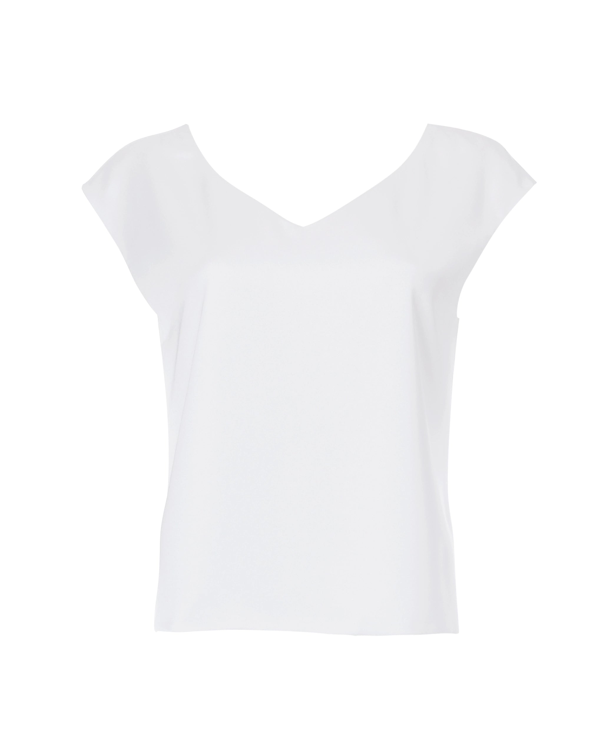 Braut Satin Top mit V-Ausschnitt in ivory Freisteller vorne