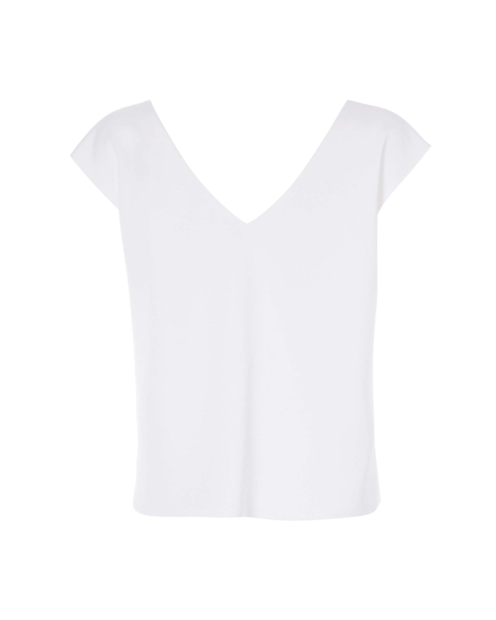 Braut Satin Top mit V-Ausschnitt in ivory Freisteller hinten