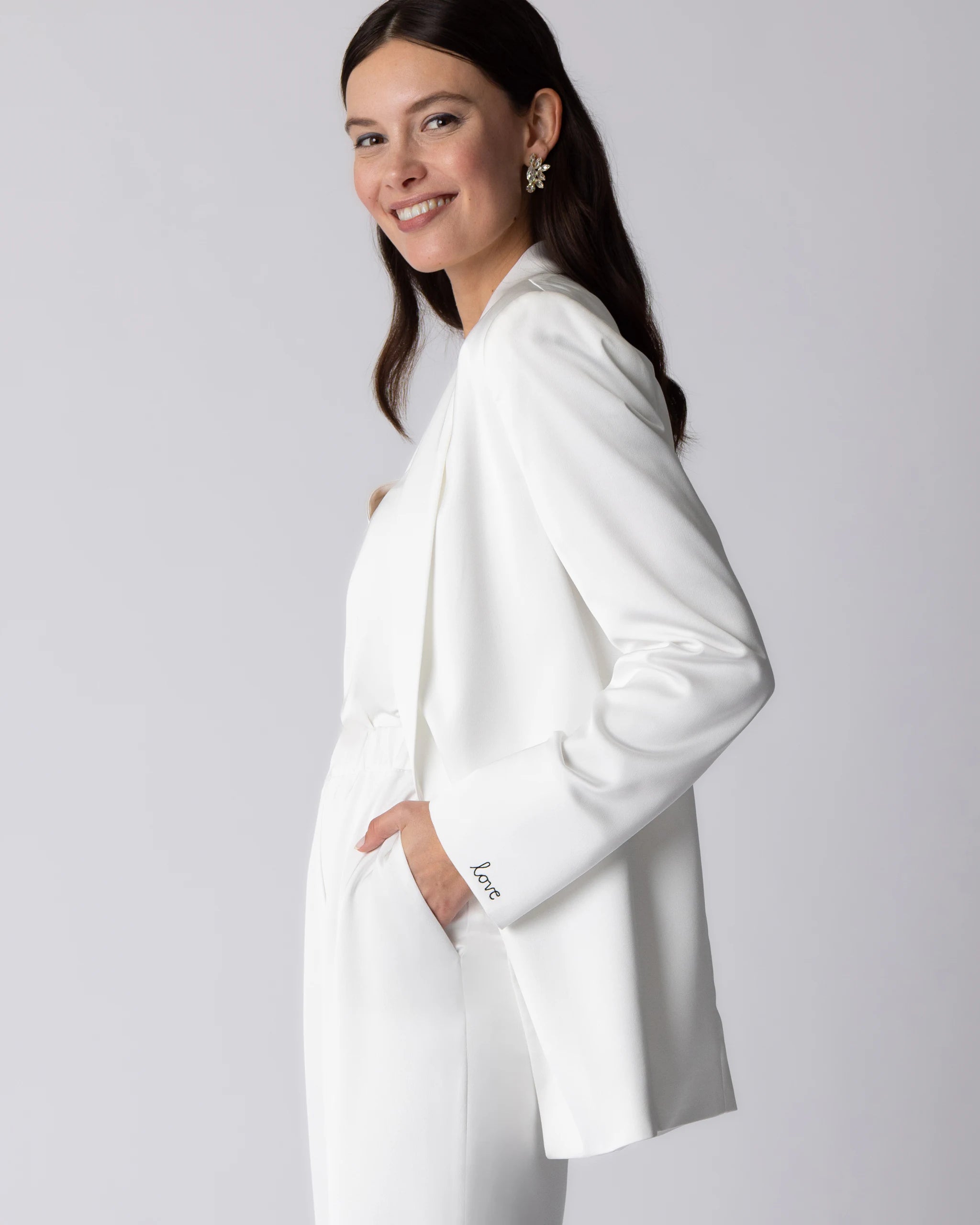 Braut Blazer aus Satin Ansicht Seite