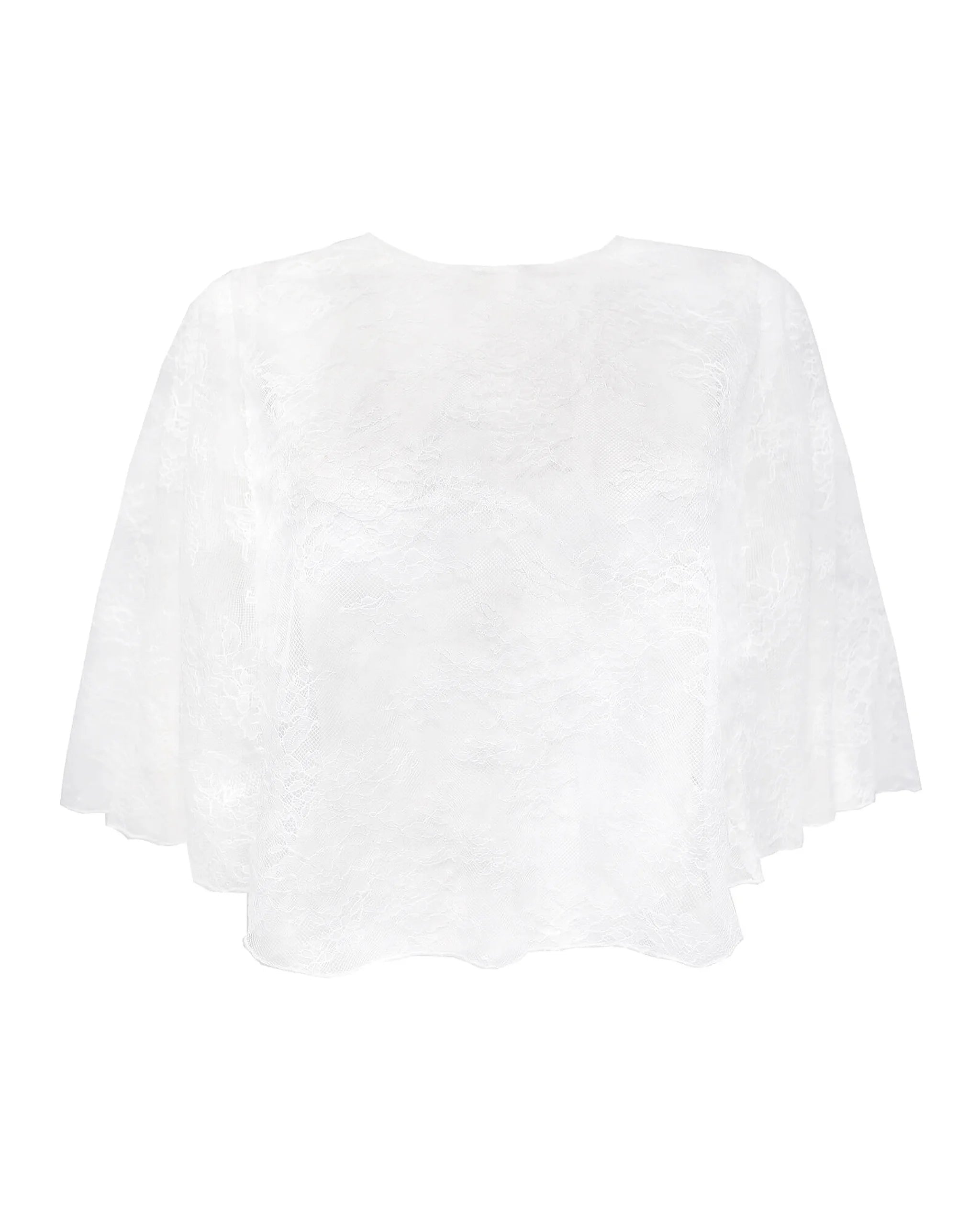 Braut Cape aus romantischer Spitze Freisteller vorne