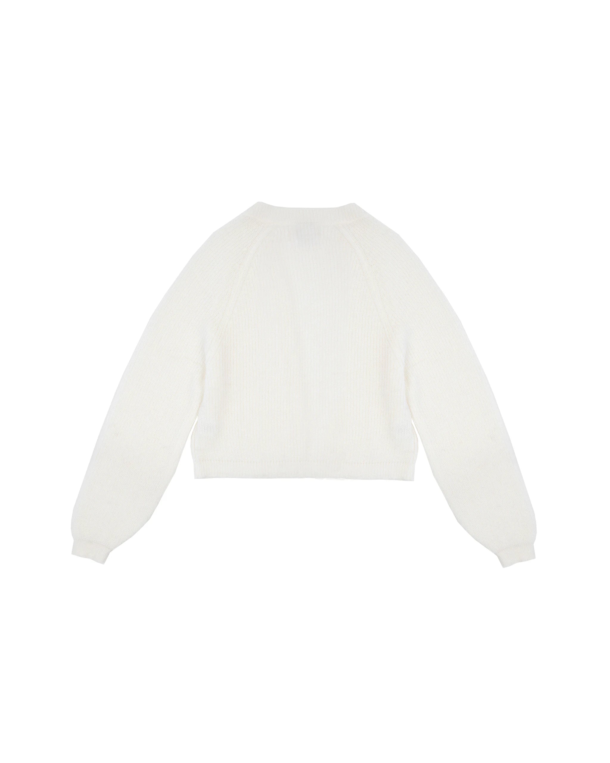 Kurze Braut Strickjacke in ivory Freisteller hinten