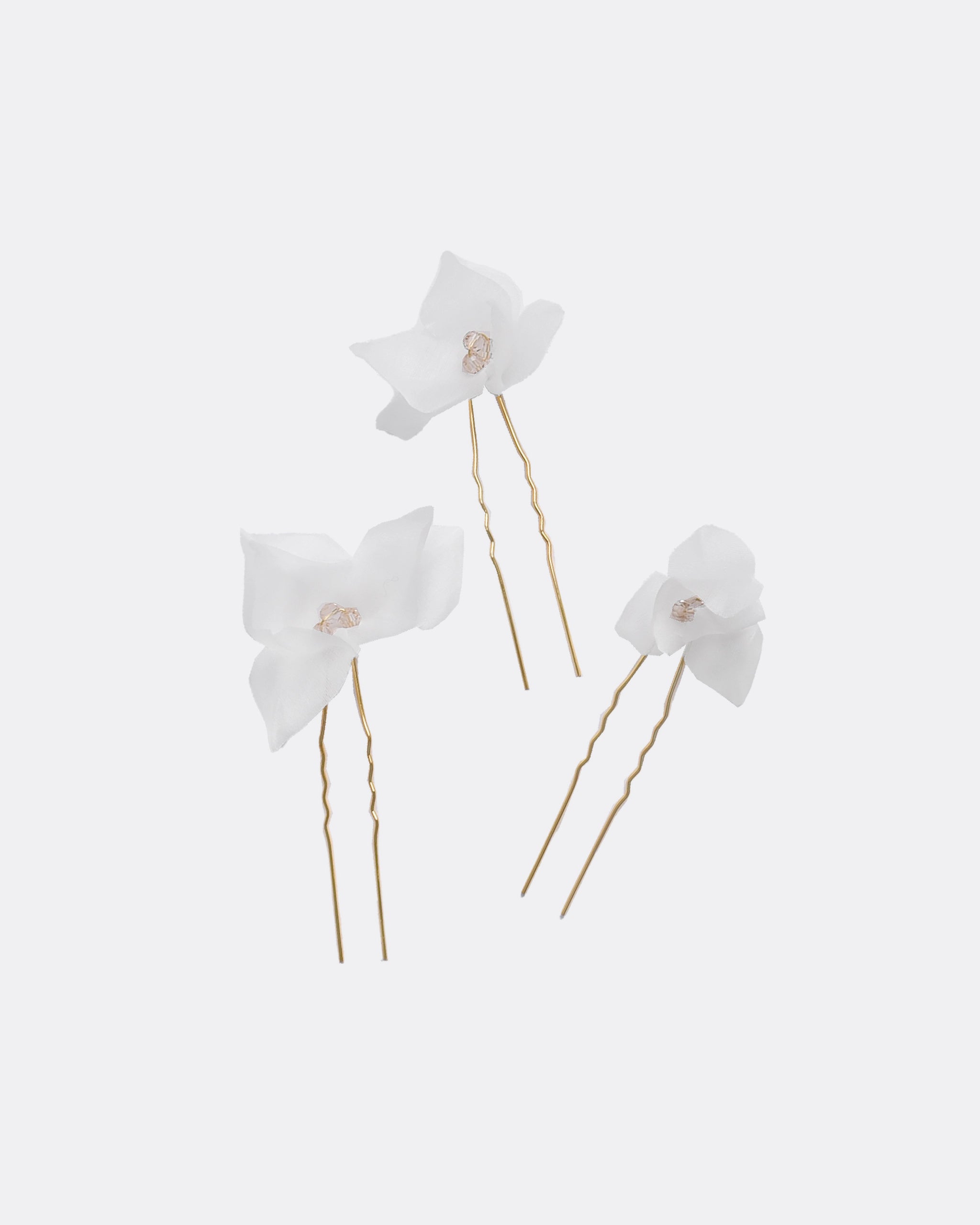 Haarnadeln mit Organza Blüten Freisteller