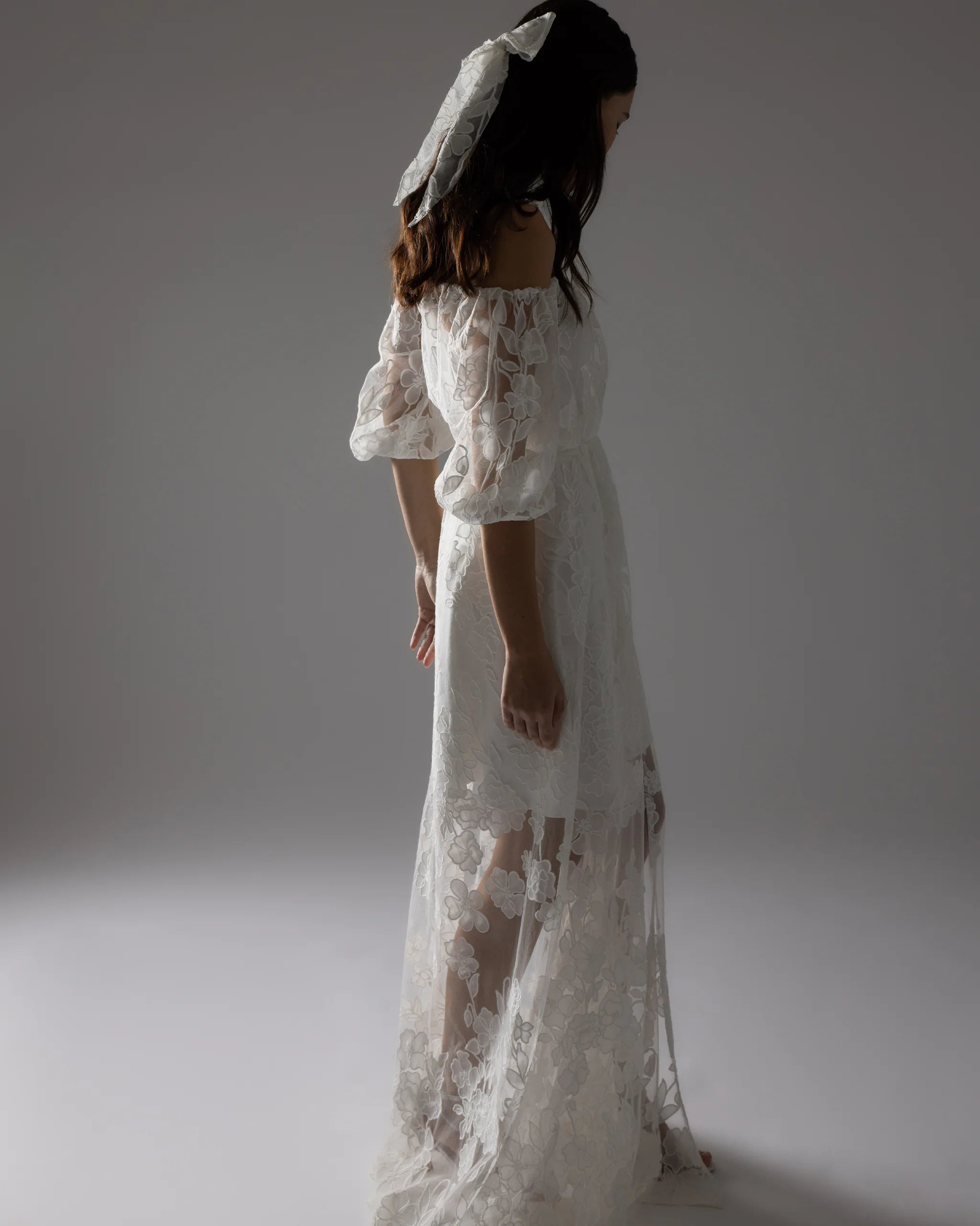 Haarschleife im Boho Stil mit Blumen im Total Look