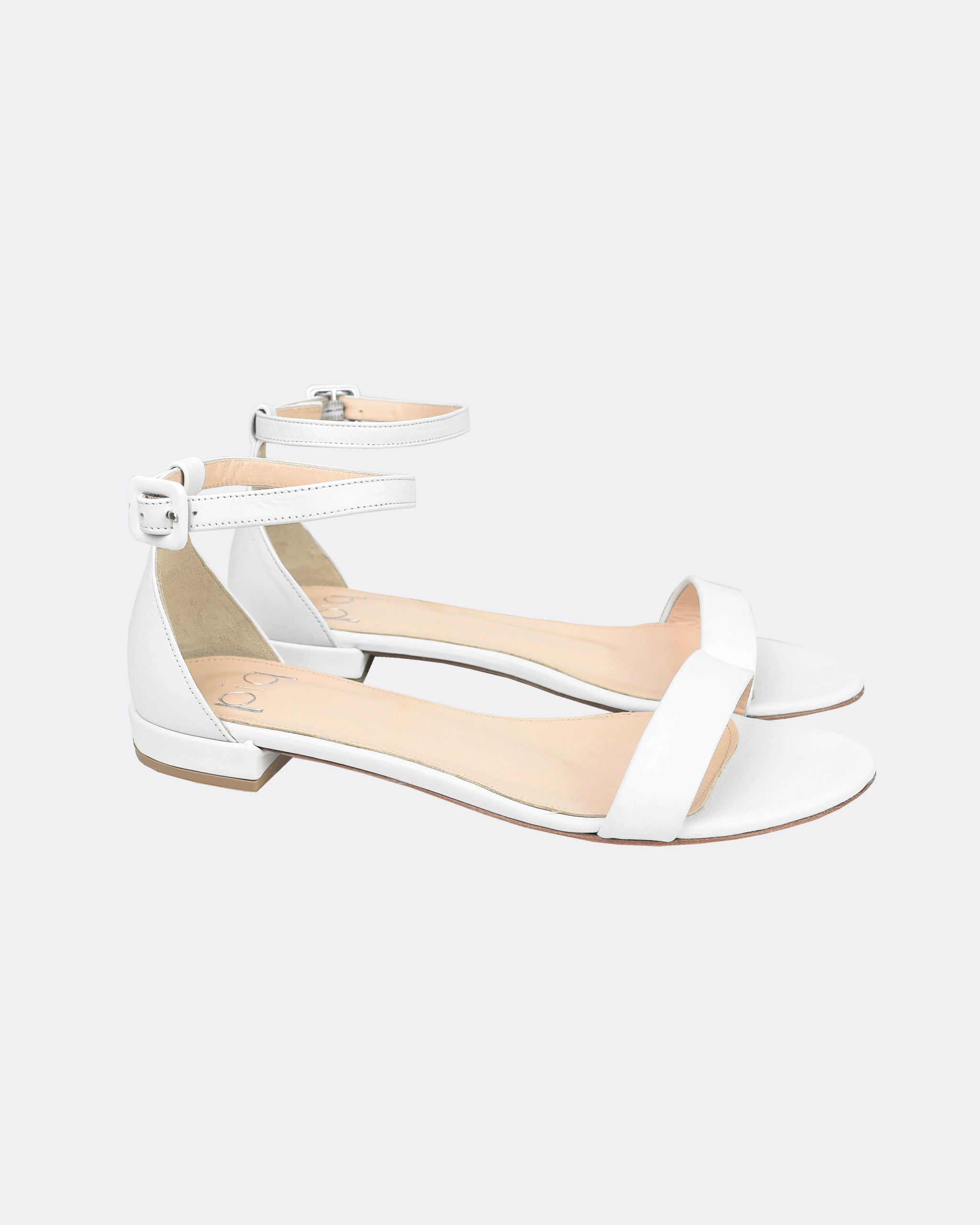 Flache Sandalen in Ivory Ansicht Seite