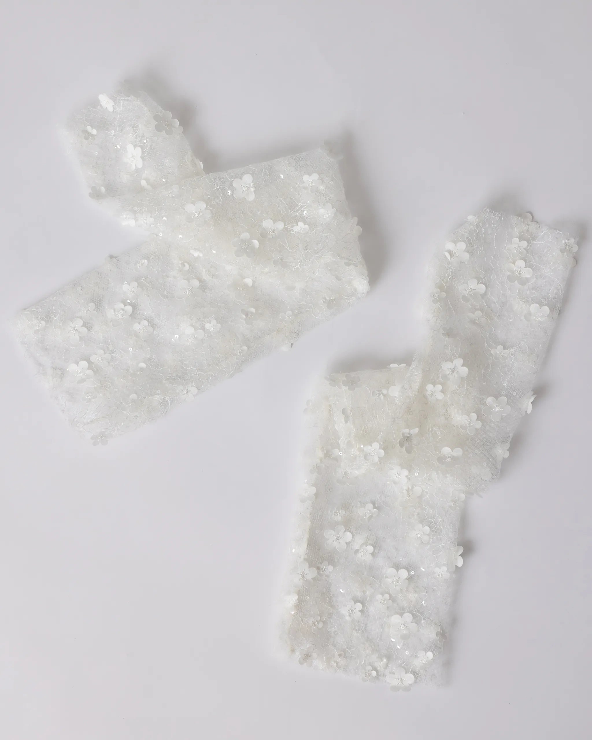 Braut Handschuhe mit 3D-Blüten