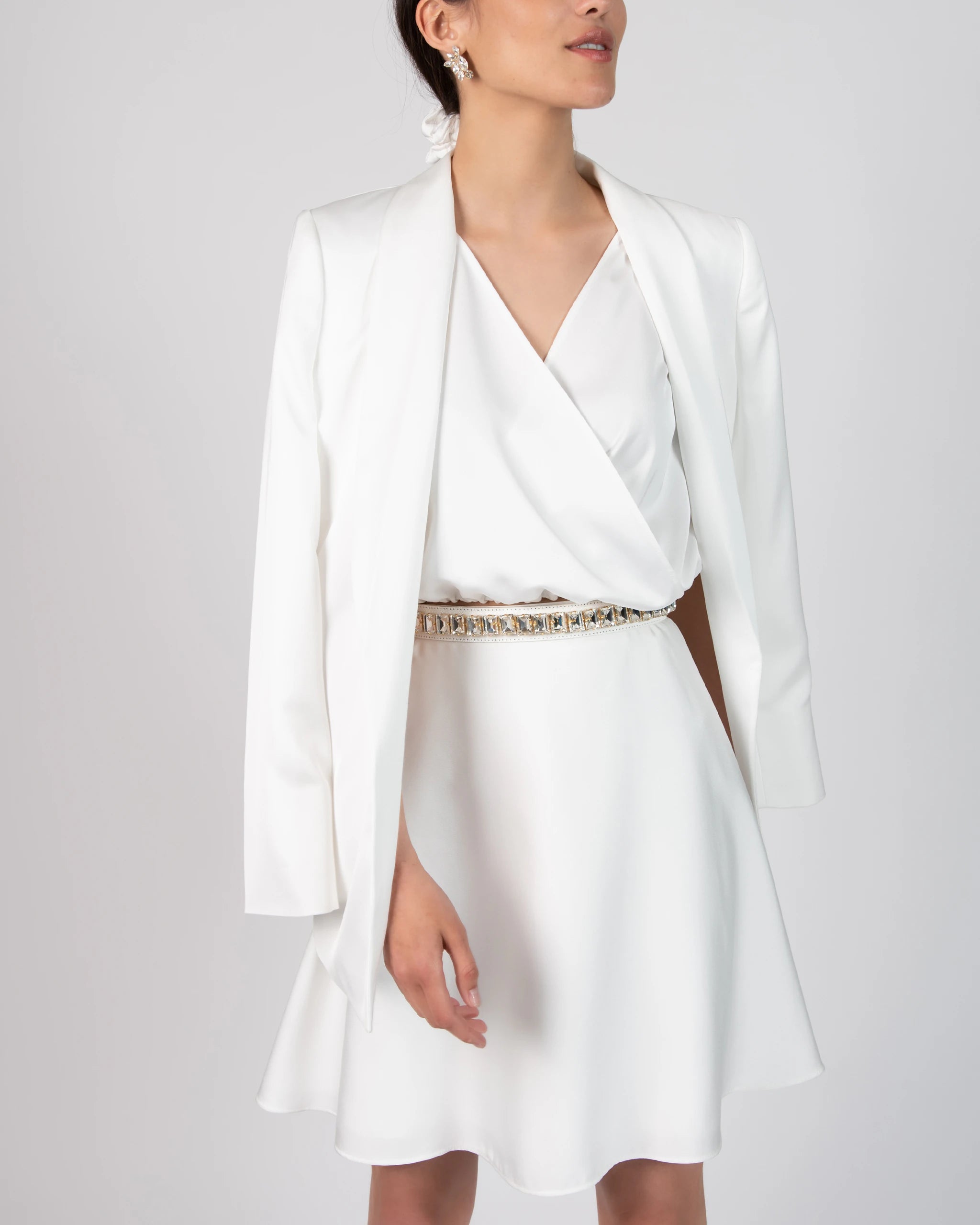 Satinkleid für das Standesamt Detailansicht