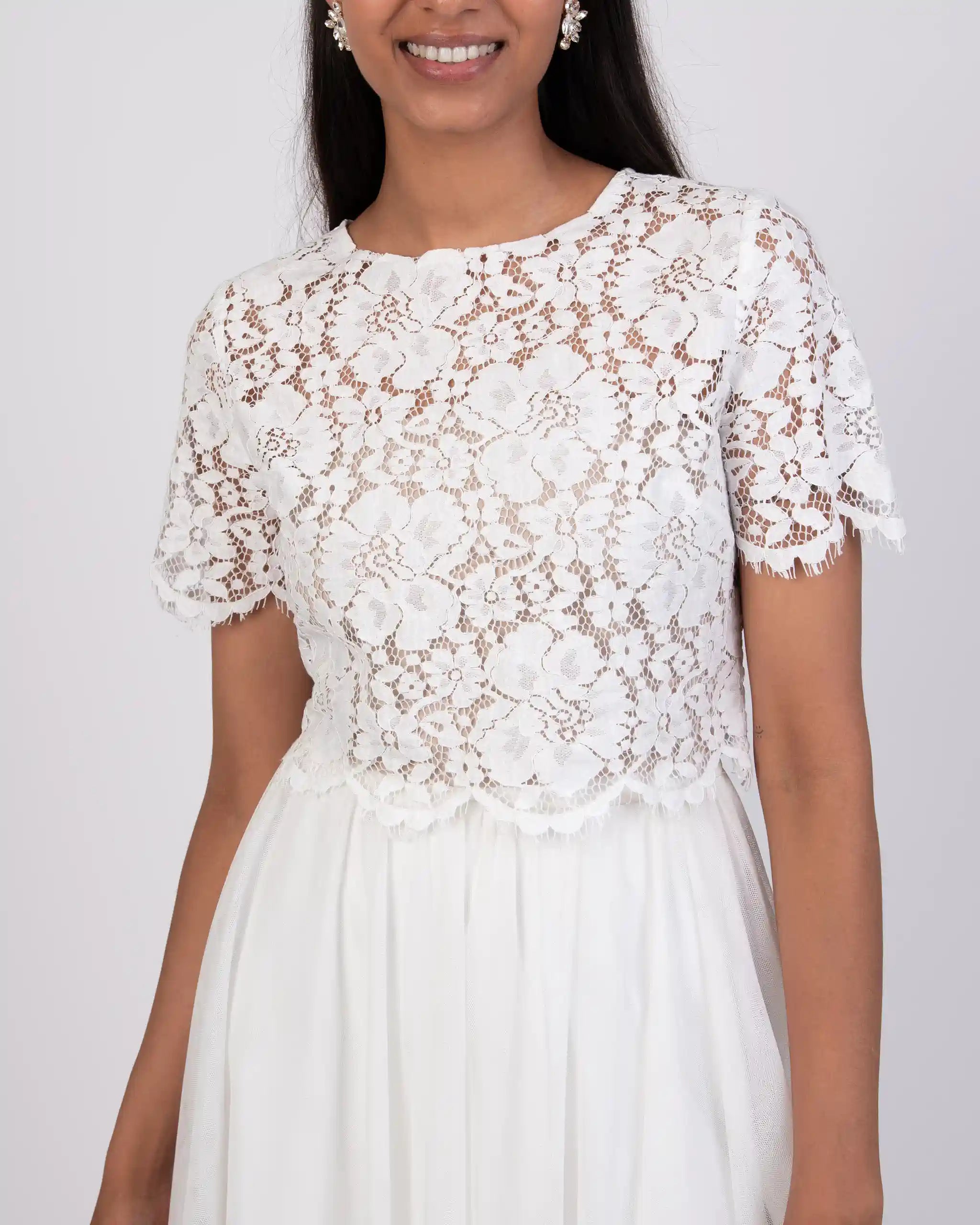 Vintage Spitzentop Detailaufnahme