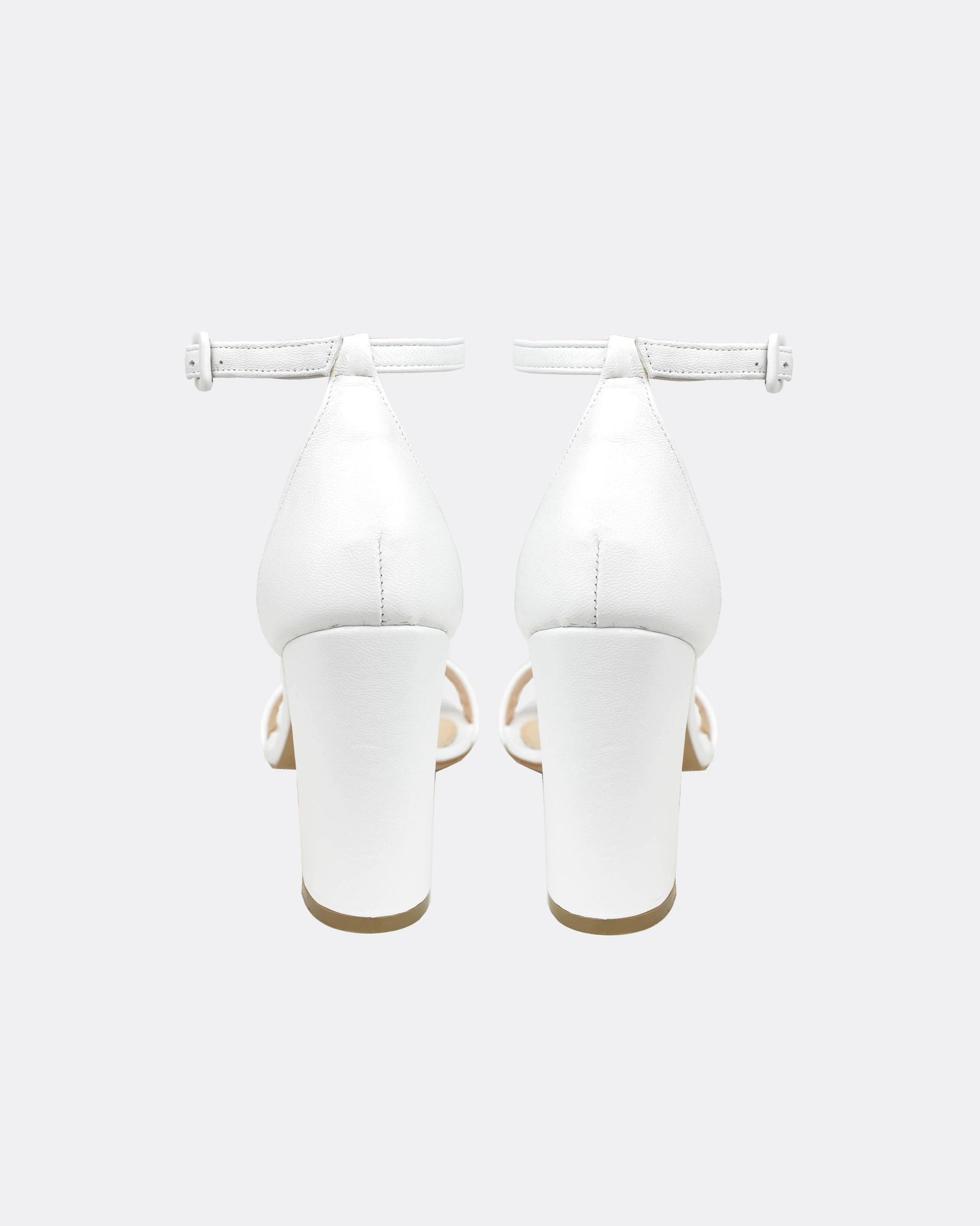 Braut Sandalen mit Blockabsatz Ivory Ansicht hinten