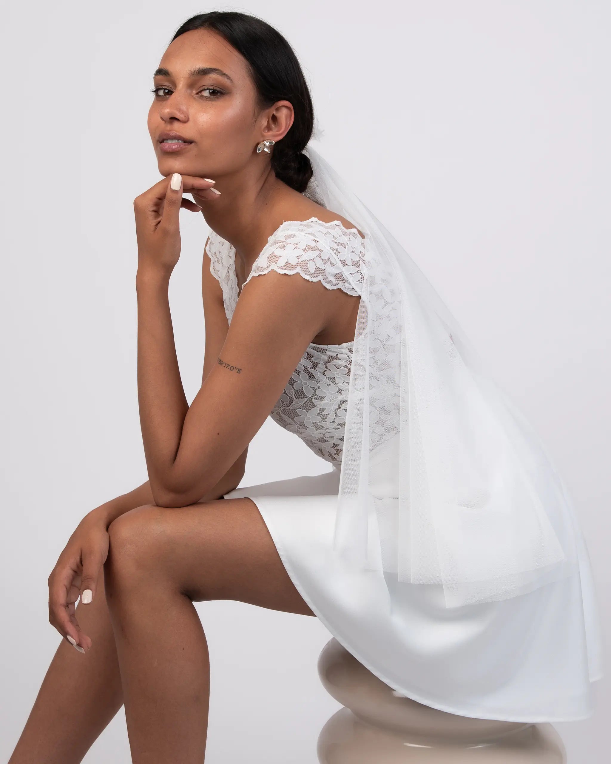 Brautscheier Ivory Ansicht seitlich