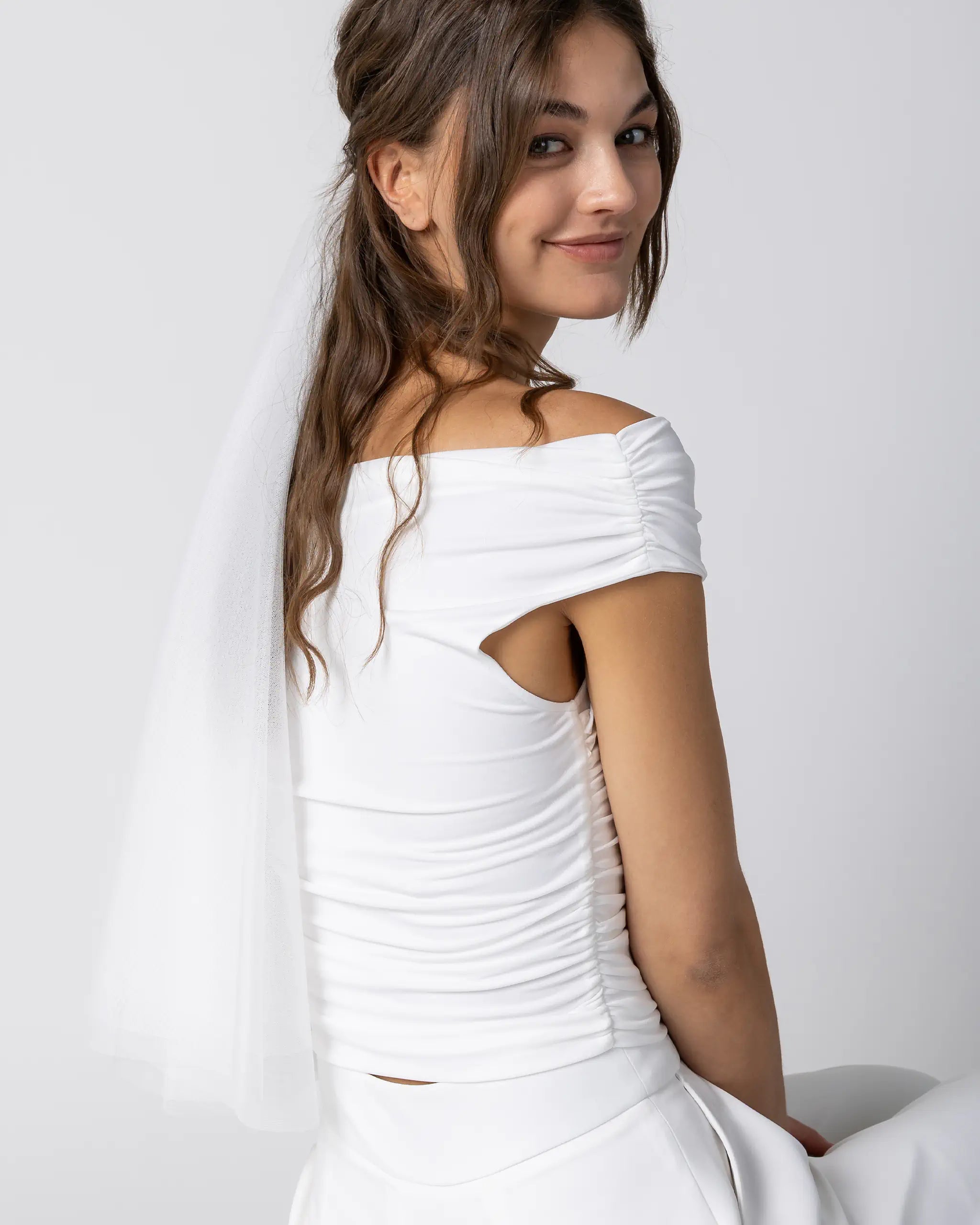 Brautscheier Ivory Ansicht seitlich