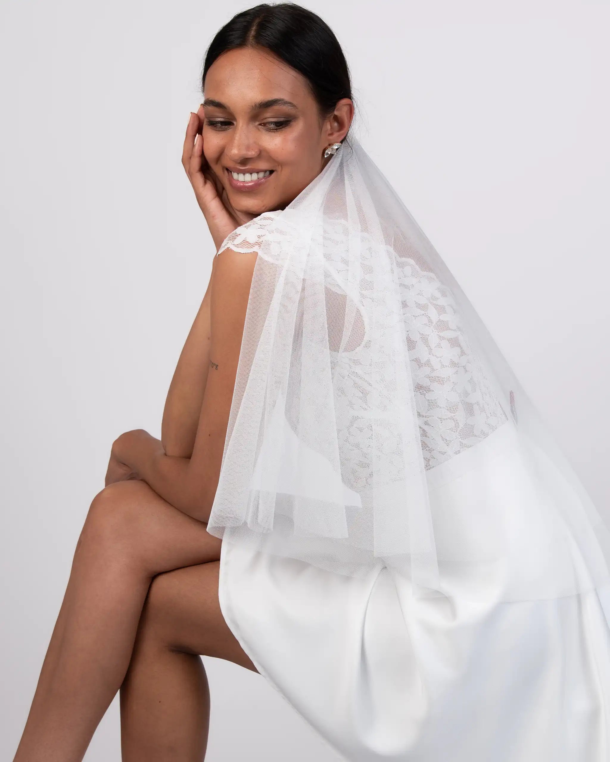 Brautscheier Ivory Ansicht Seite