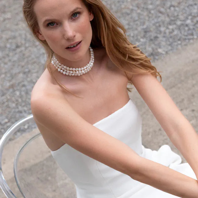 Brautschmuck modern, Perlenchoker für die Braut