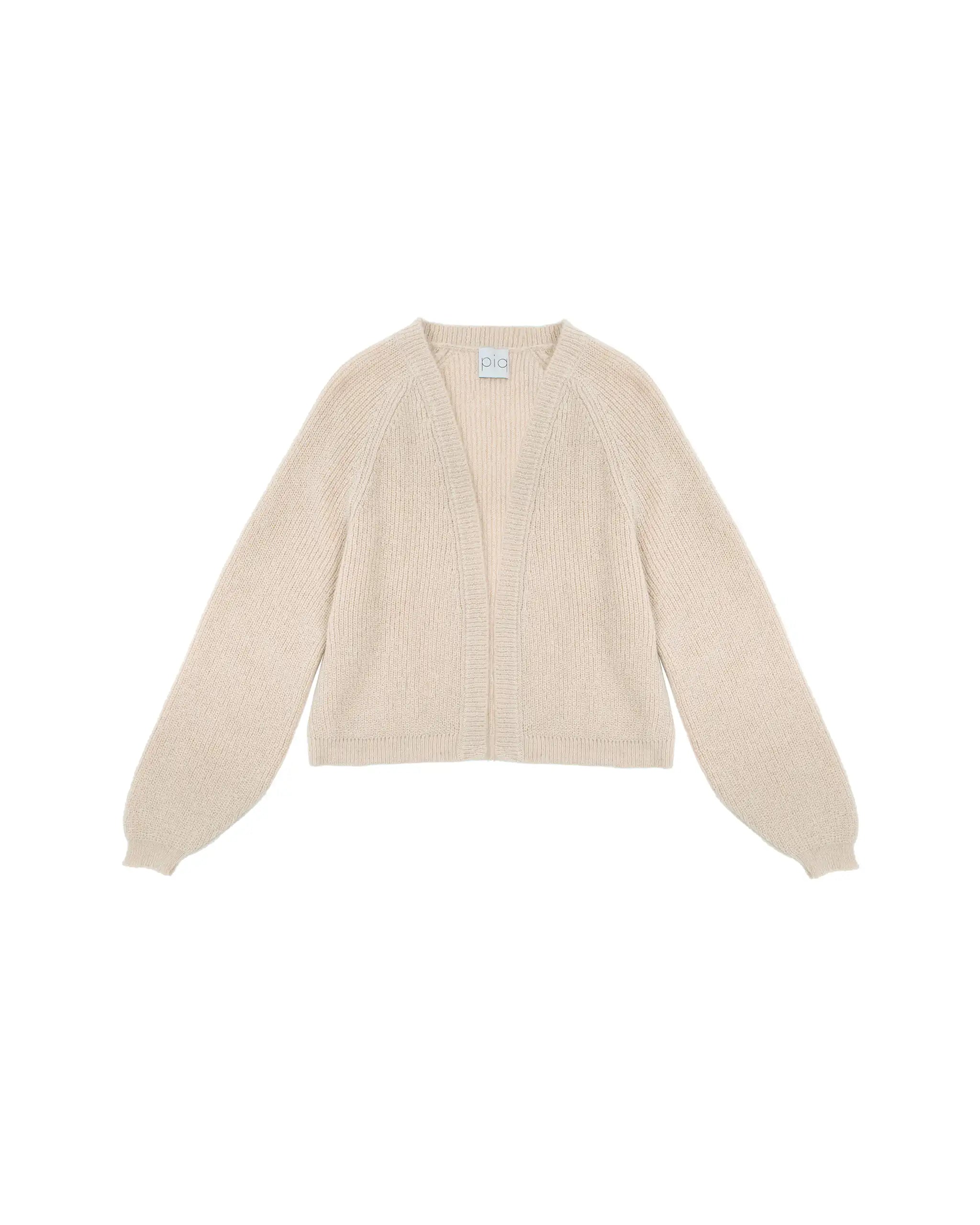 Kurze Strickjacke champagne Freisteller vorne