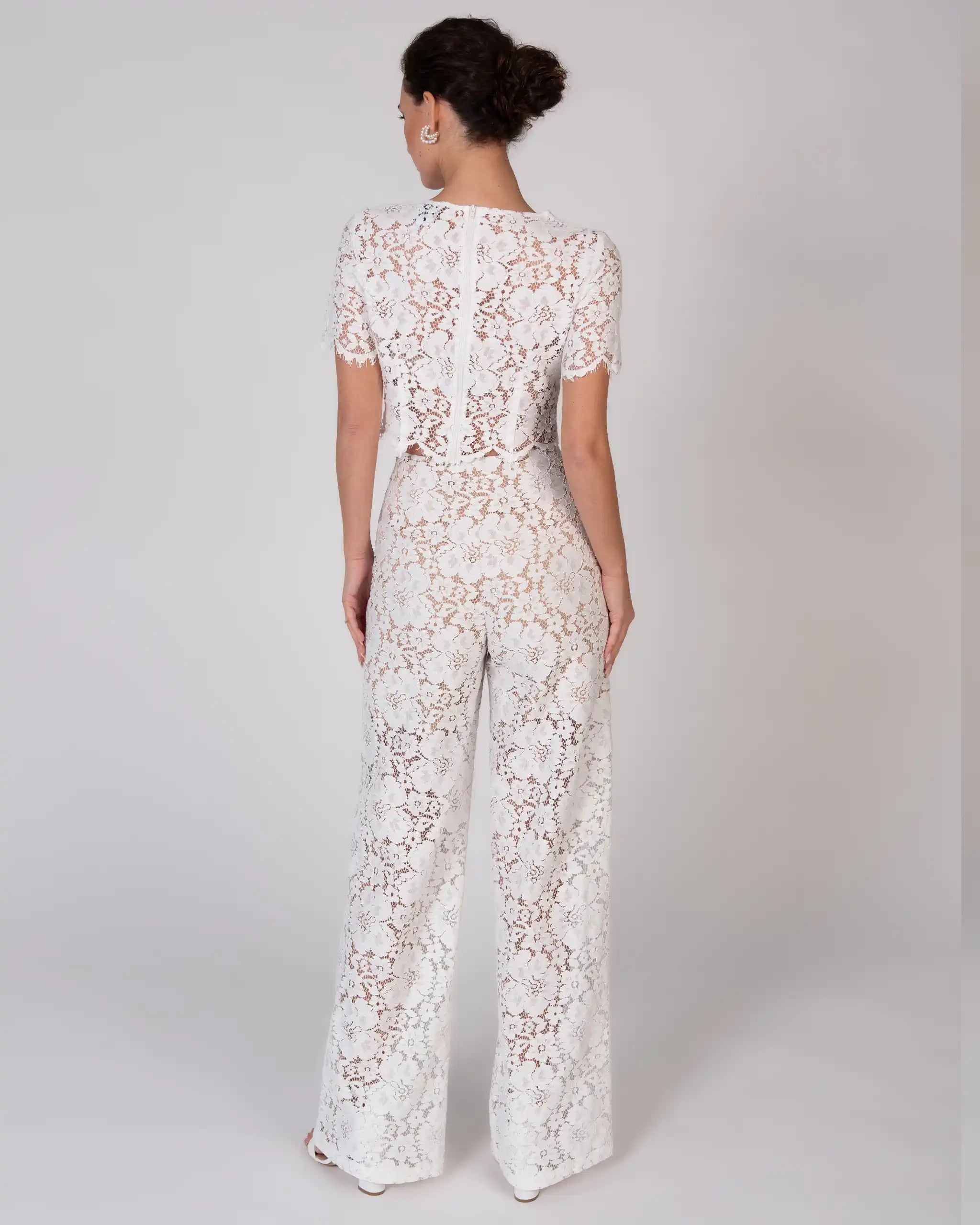 Braut Charlie Hose aus Vintage Spitze in ivory Ansicht hinten