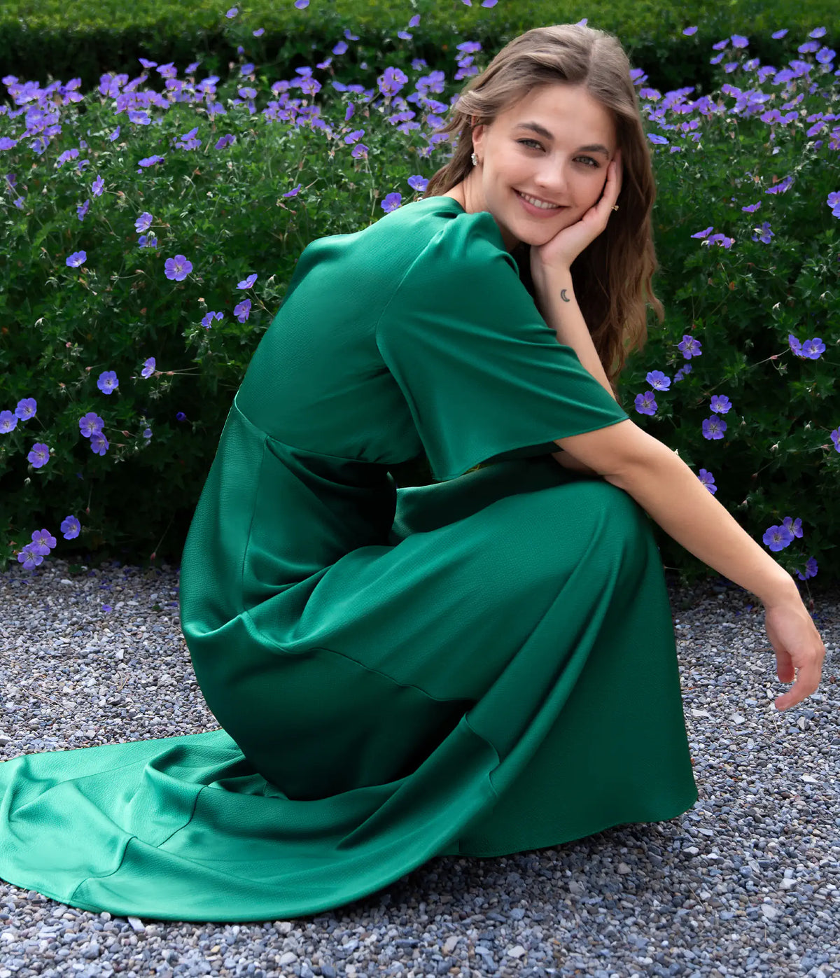 Grünes Abendkleid für Hochzeiten und festliche Anässe