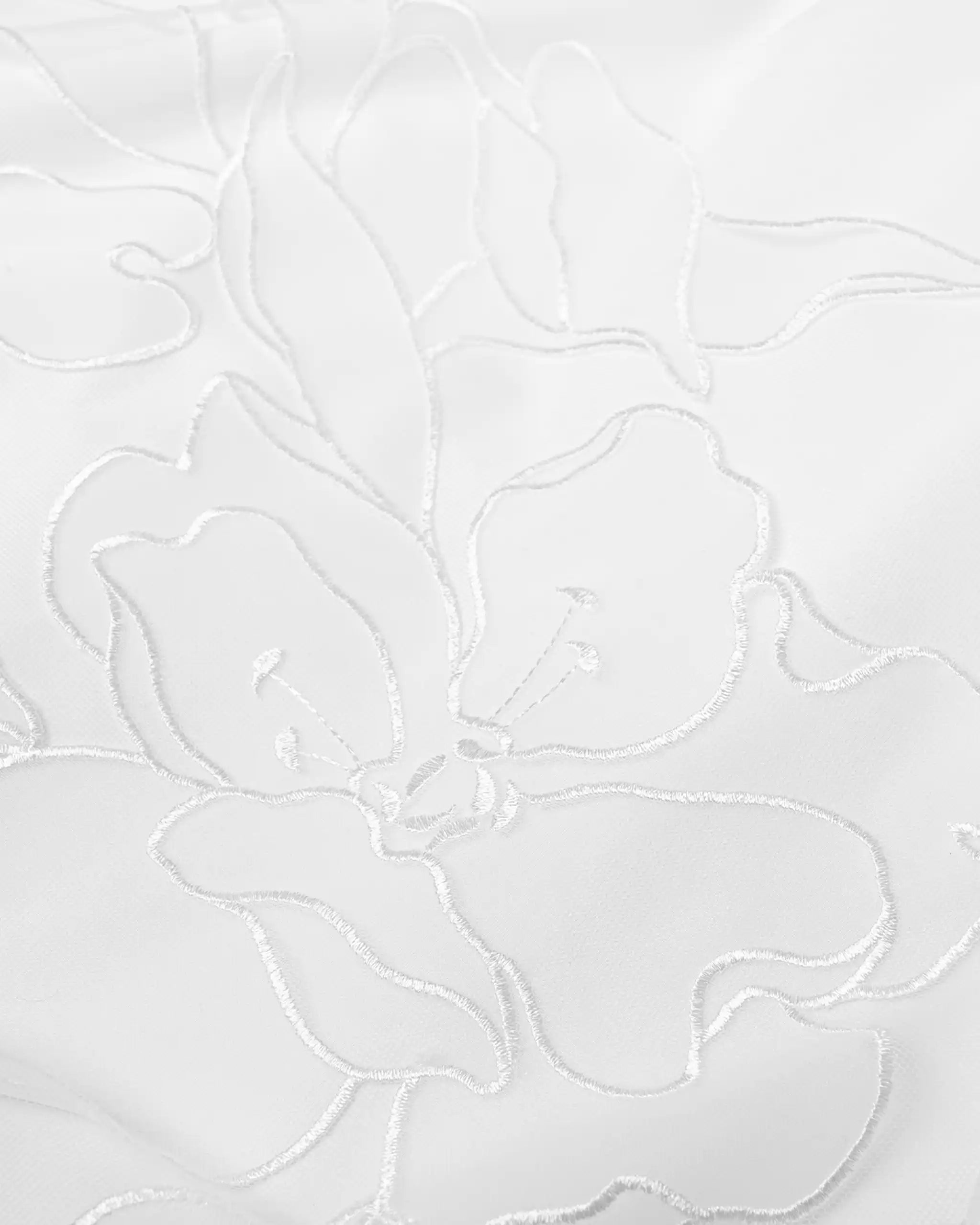 Stoff Detail Magnolia Blüten Tüll