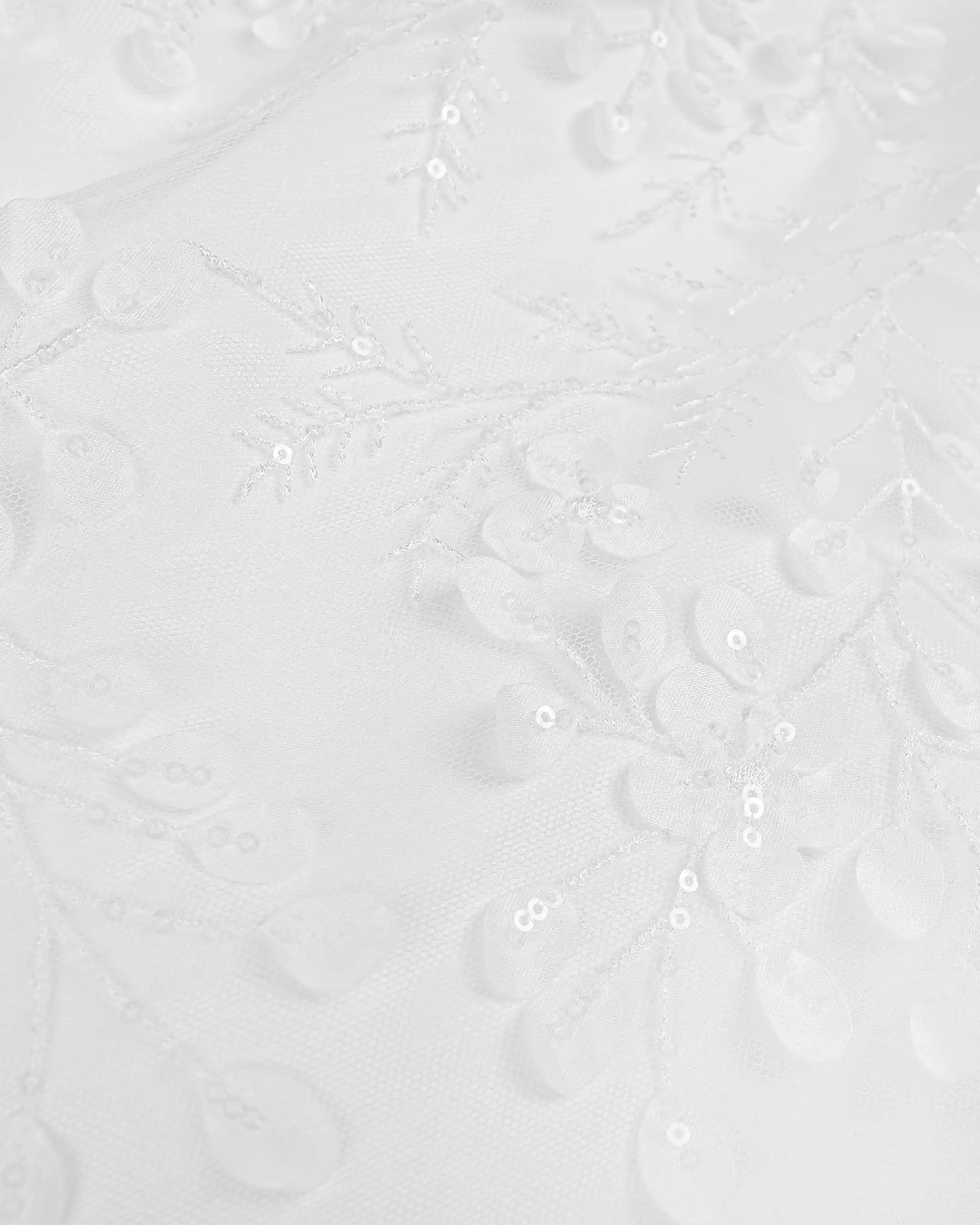 Stoff Detail Ivory Twigs 3D-Blätter Pailletten