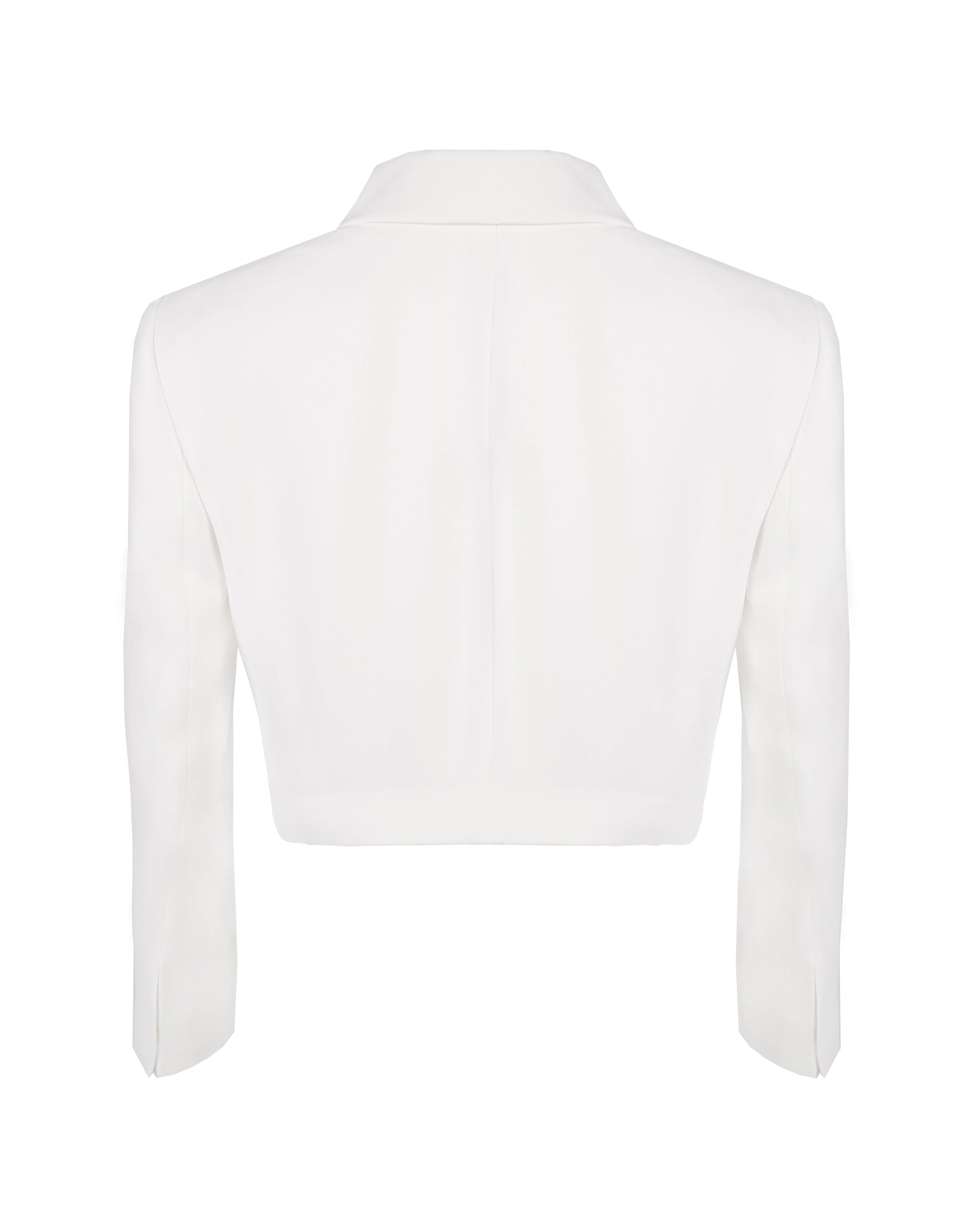 Kurzer Braut Blazer in Ivory Freisteller hinten