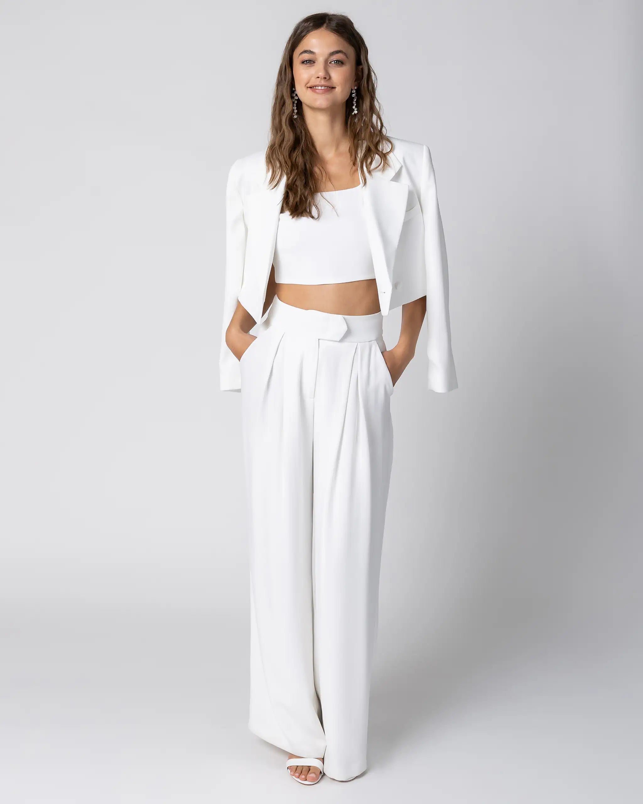 Kurzer Braut Blazer in Ivory Ansicht vorne