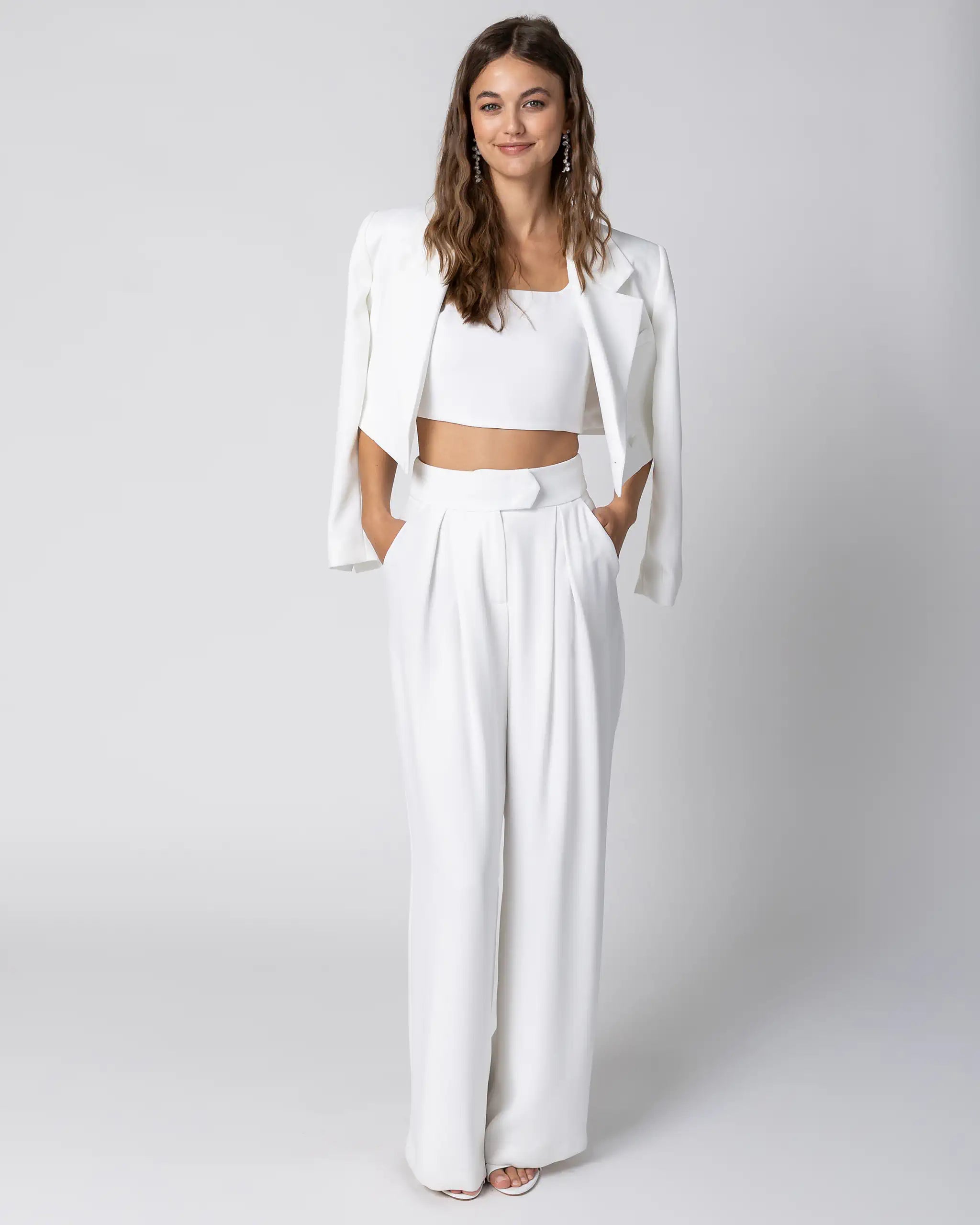 Braut Marlene Hose breit ivory Ansicht vorne