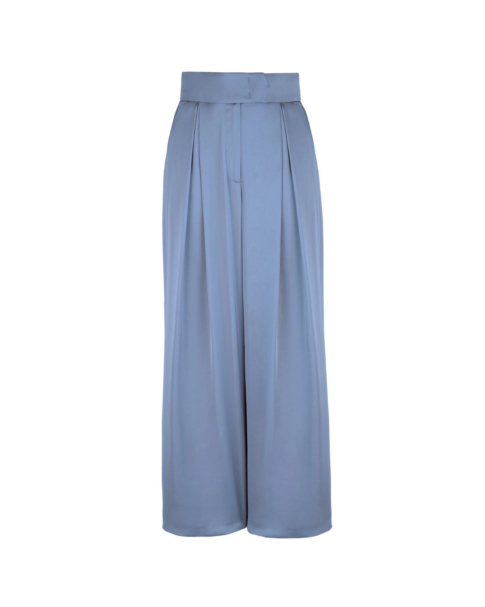 Marlene Hose aus elegantem Satin in something blue Freisteller vorne