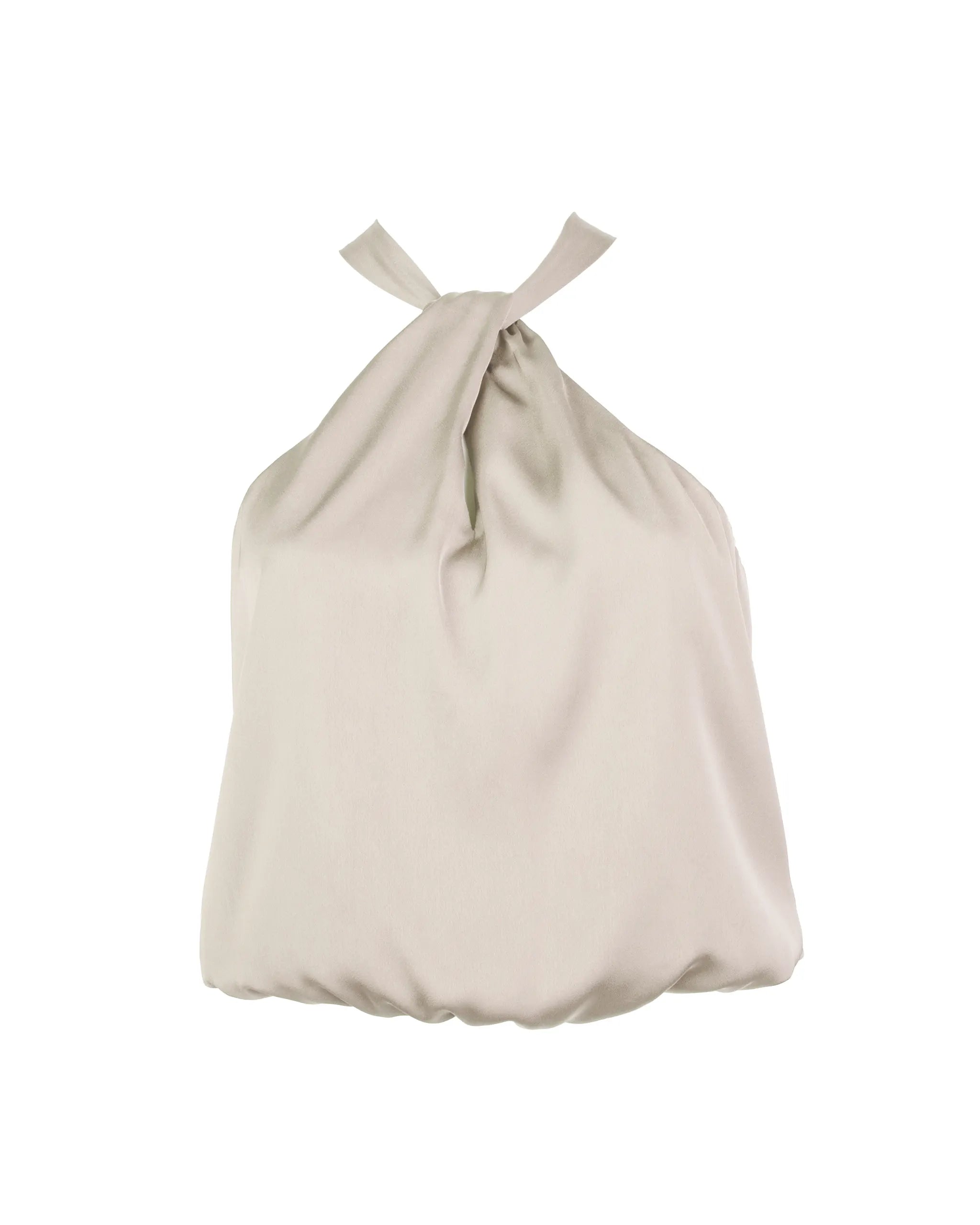 Neckholder Top in Champagne Freisteller vorne