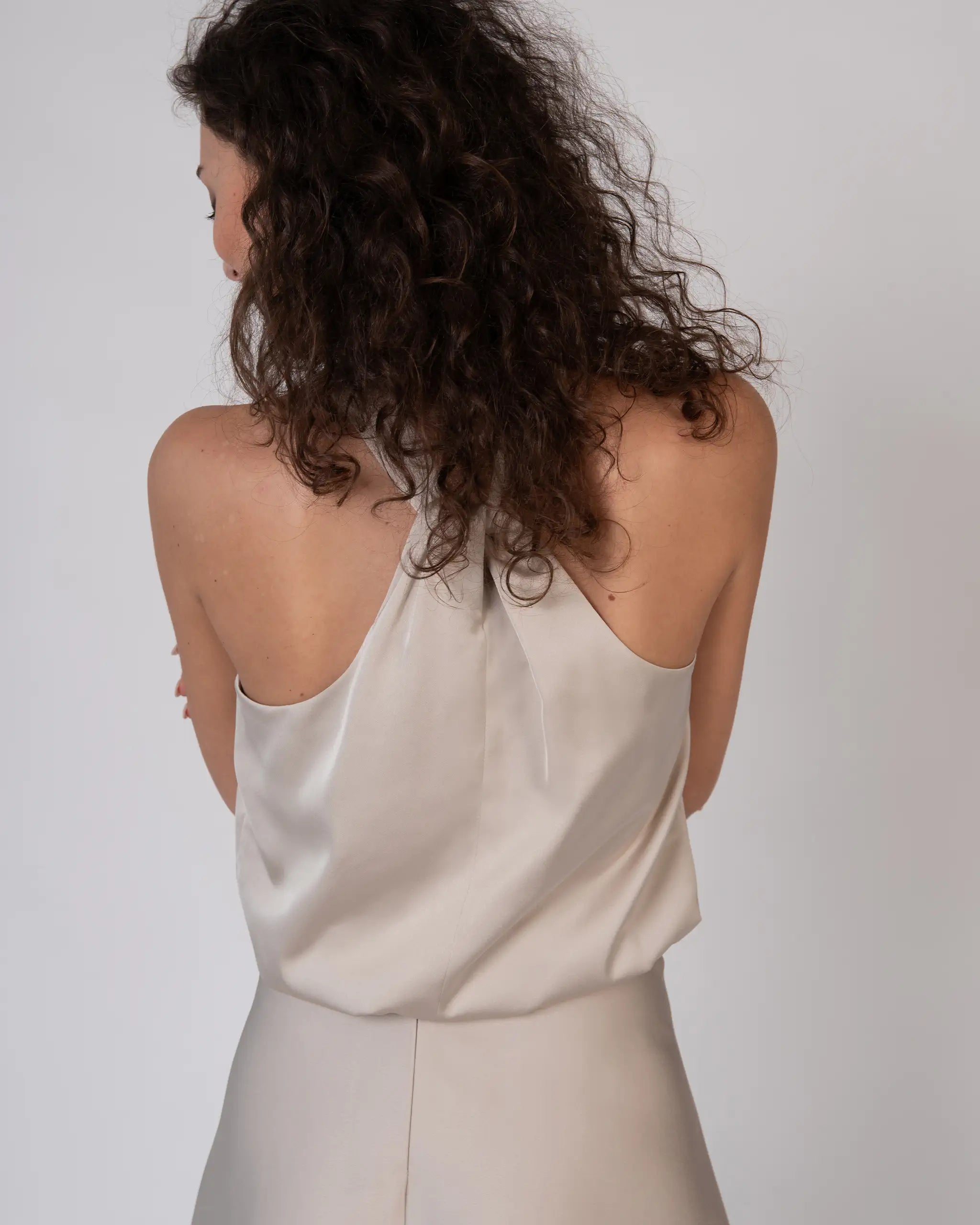 Neckholder Top in Champagne Ansicht hinten