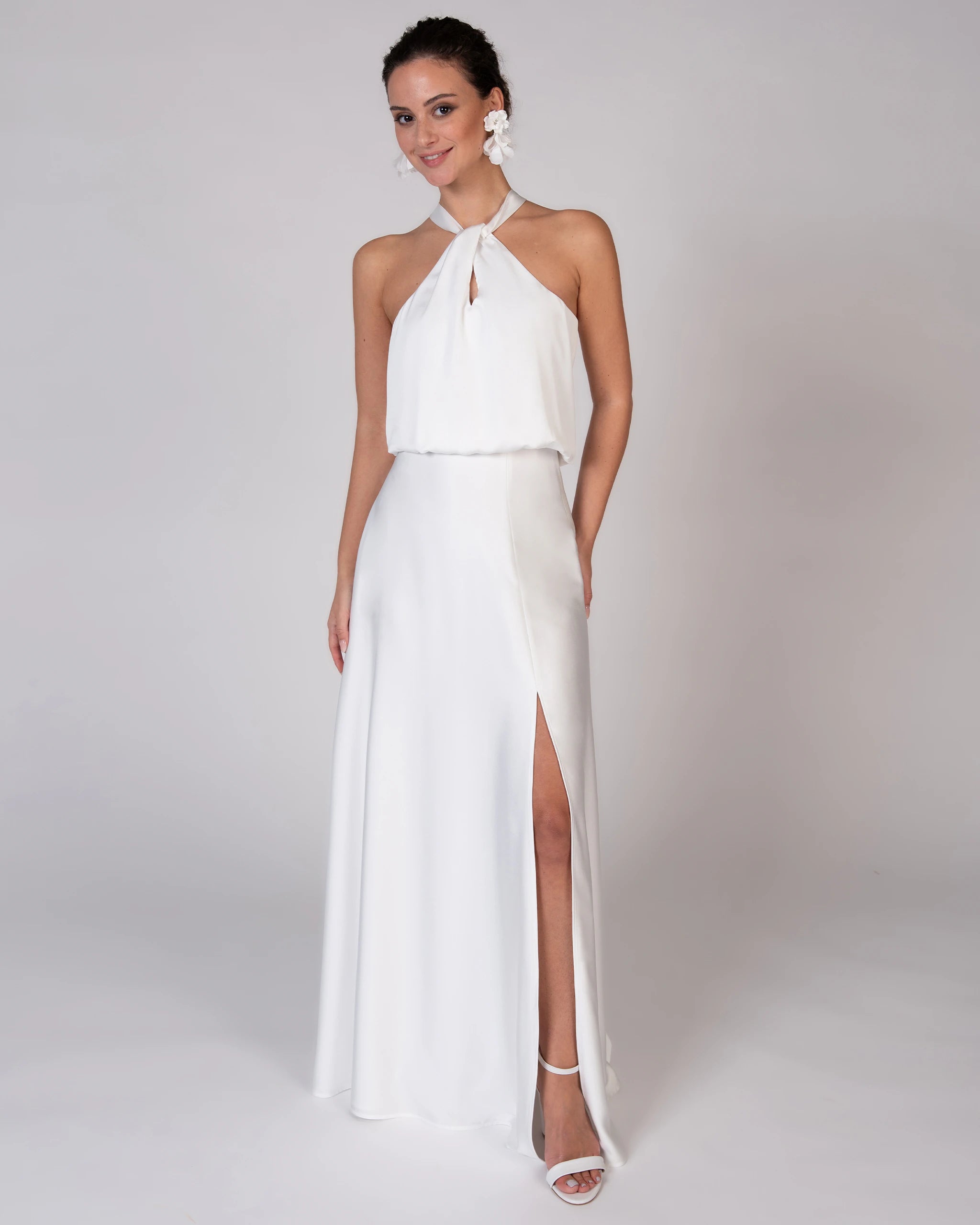 Braut Neckholder Top in Ivory Ansicht vorne