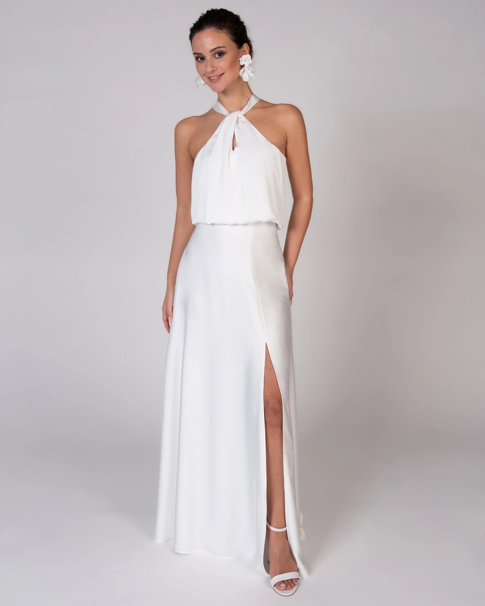 Braut Neckholder Top in Ivory Ansicht vorne