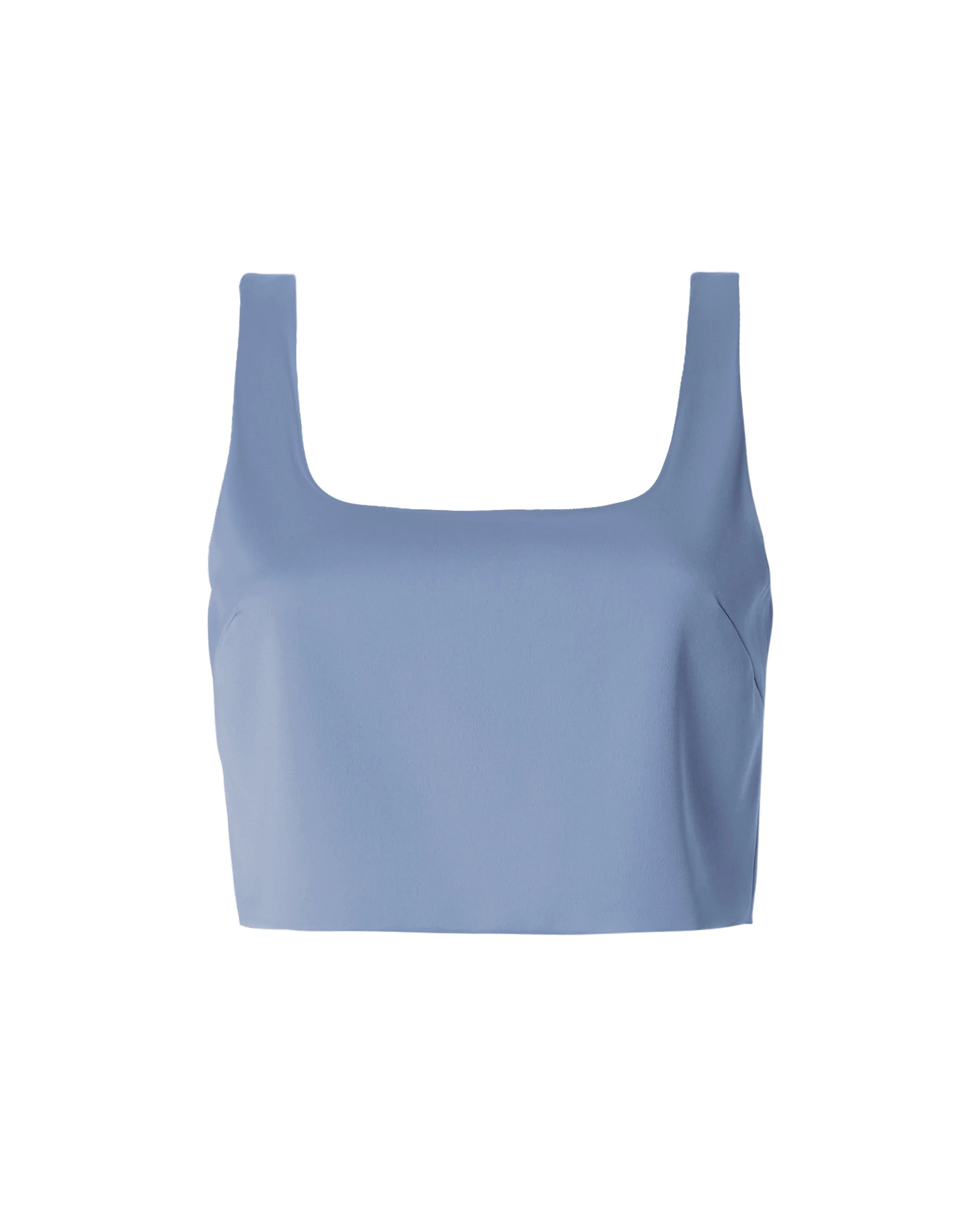 Crop Top mit Karree-Ausschnitt aus Satin in something blue Freisteller vorne