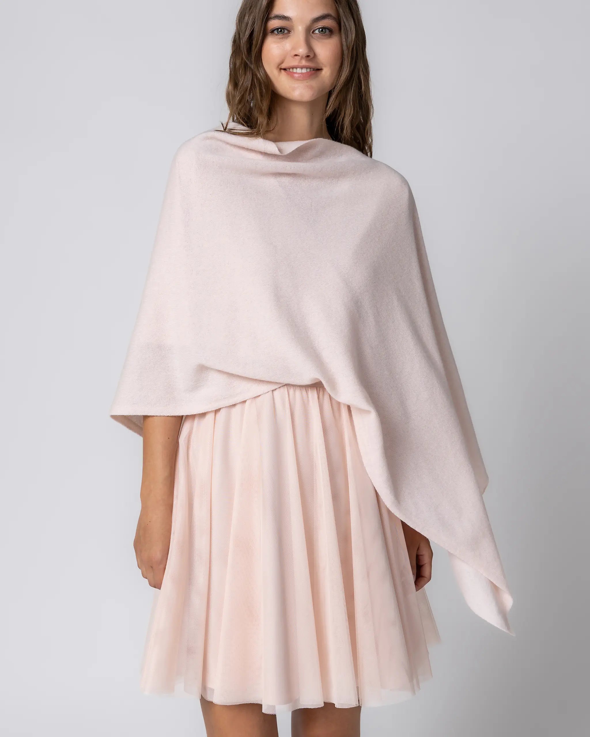 Poncho in rosa Ansicht vorne