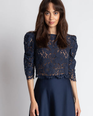 Midnight Blue Vintage Lace / S