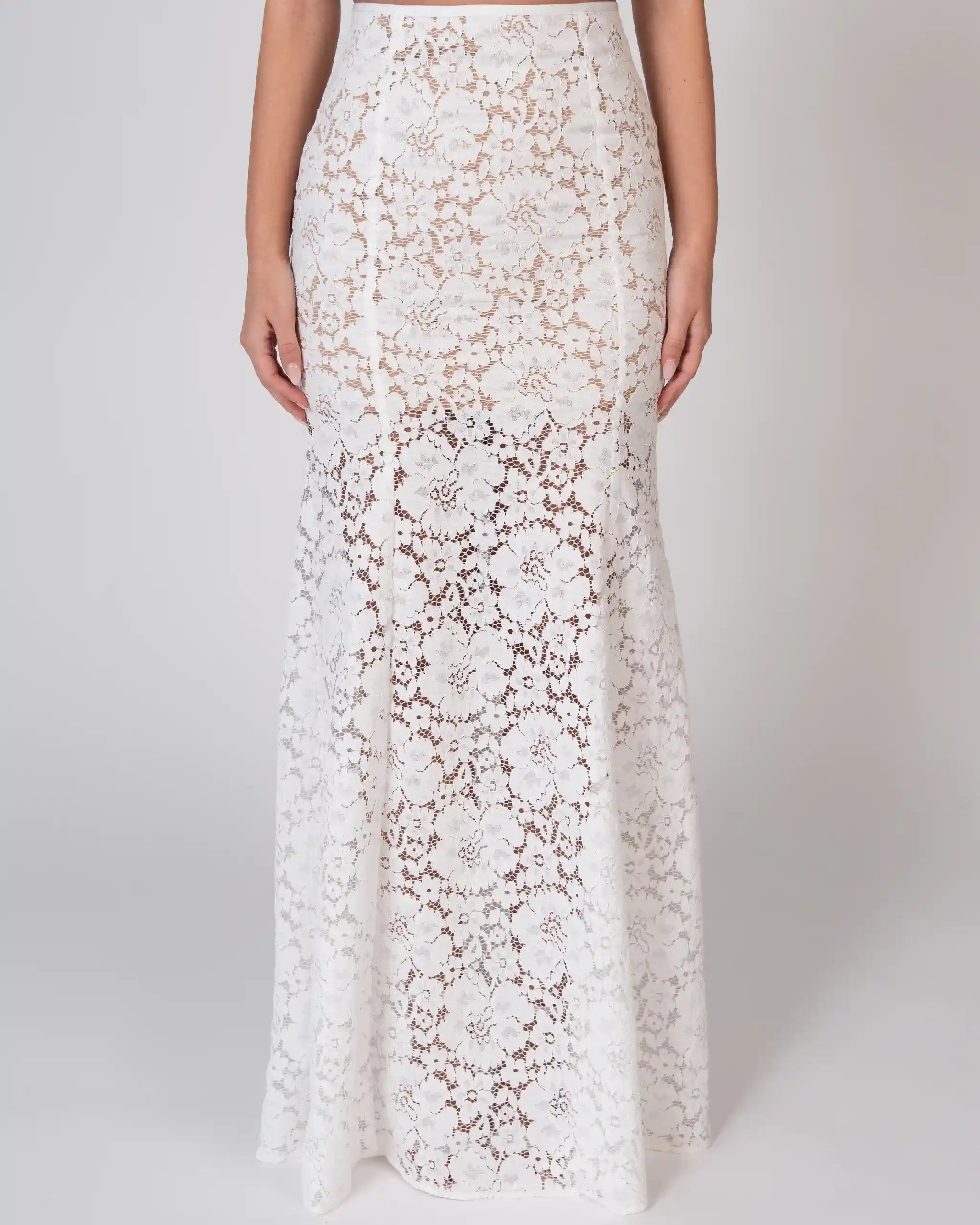 Braut Rose Rock im Fit and Flair Schnitt aus Vintage Spitze Detailansicht