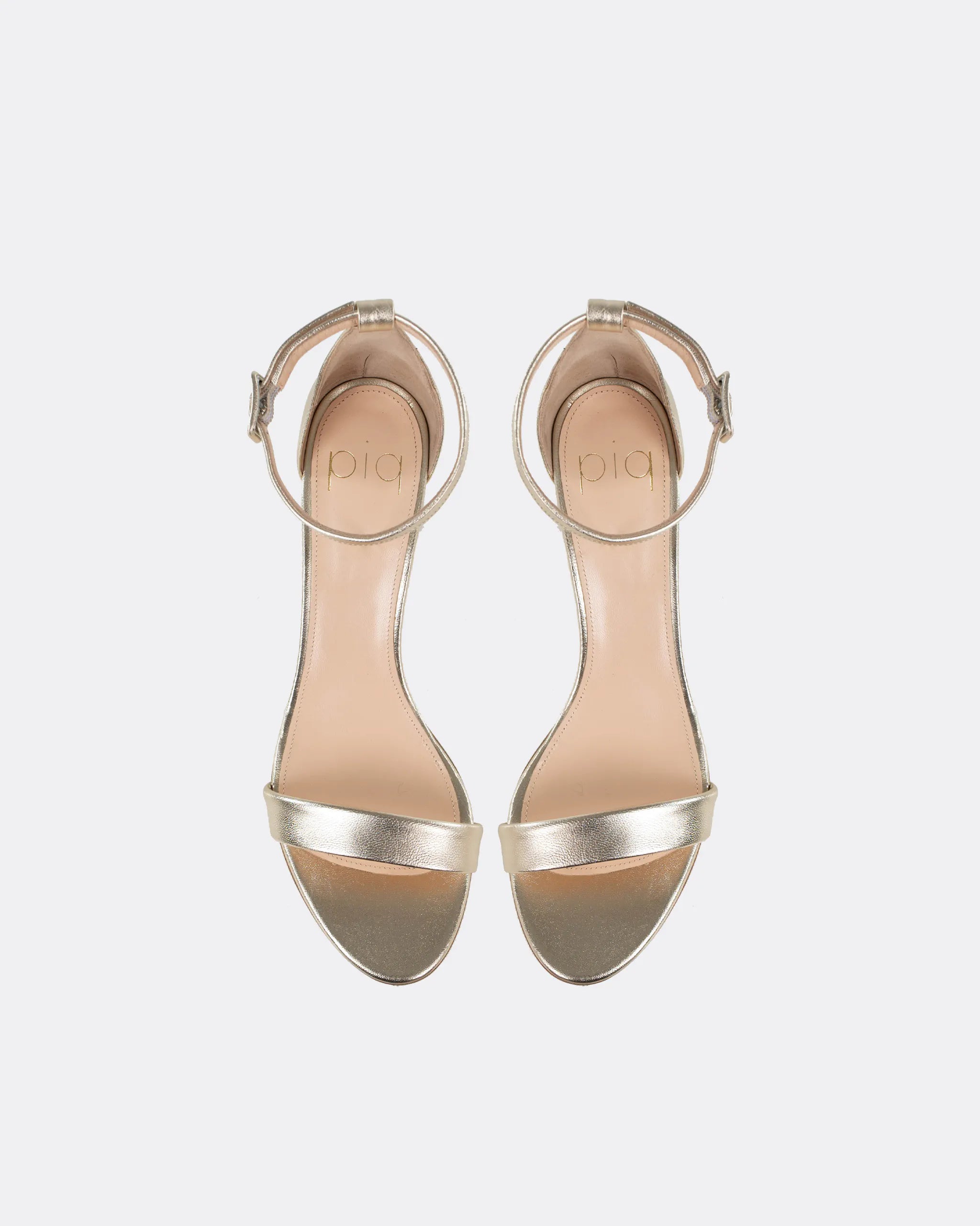 Sandalen mit 5cm Blockabsatz in Gold Ansicht oben