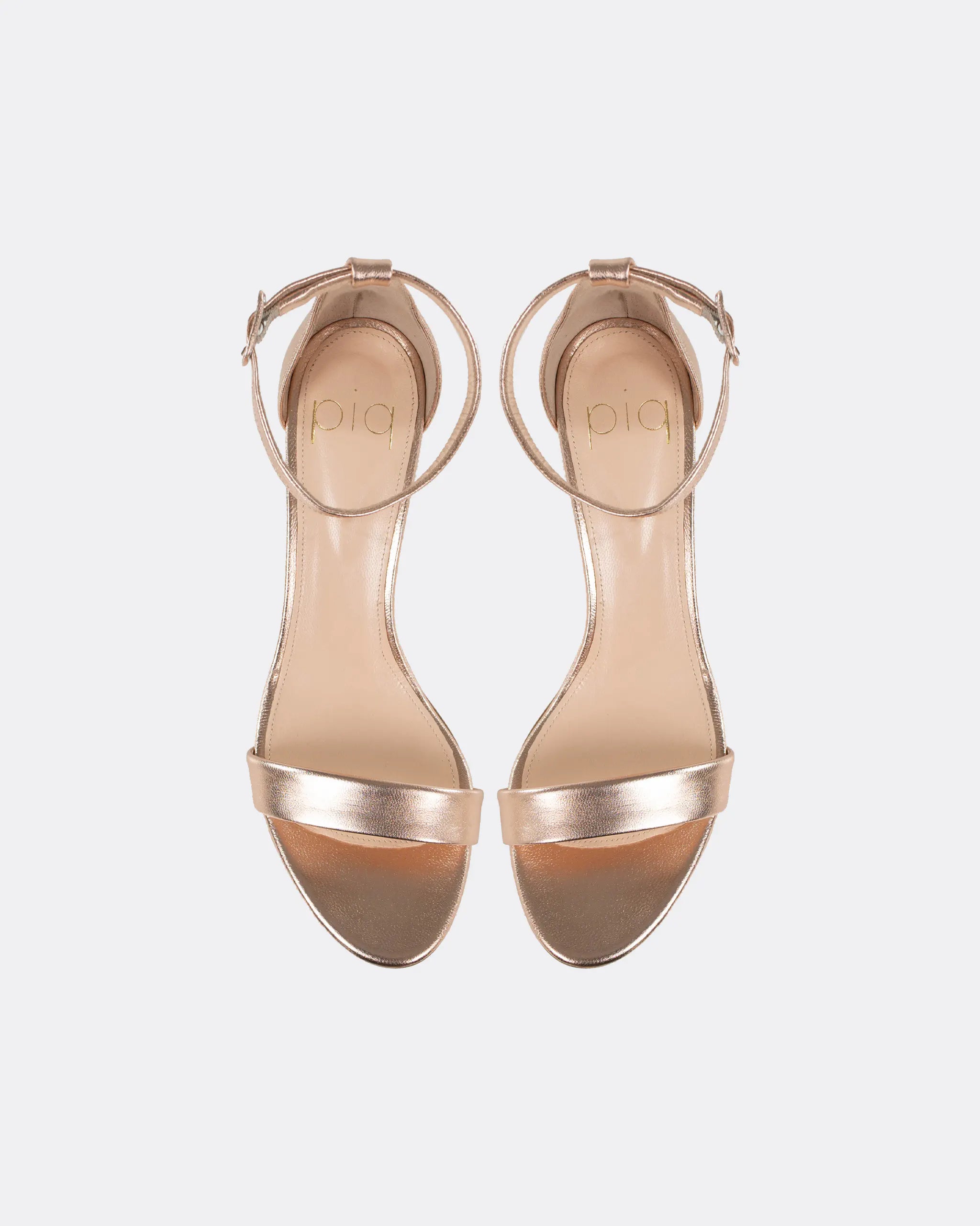 Sandalen mit 5cm Blockabsatz in Rosegold Ansicht oben