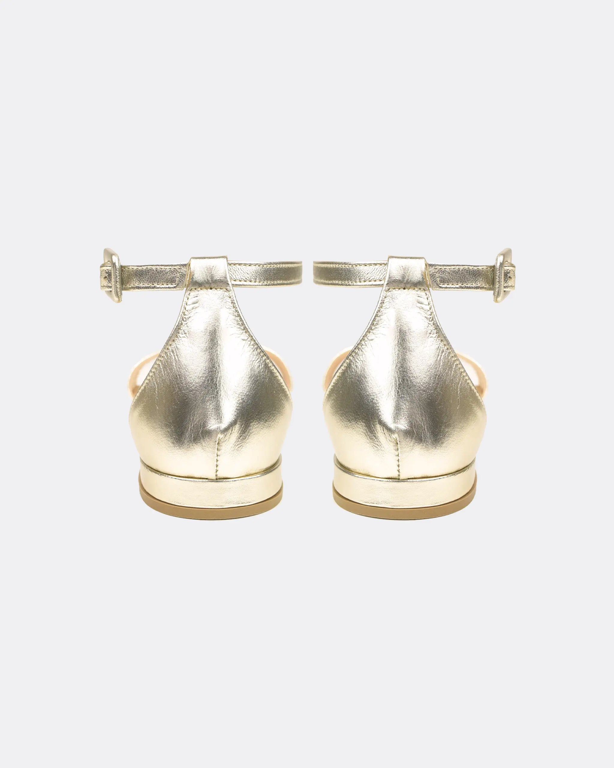 Flache Sandalen in Gold Ansicht hinten