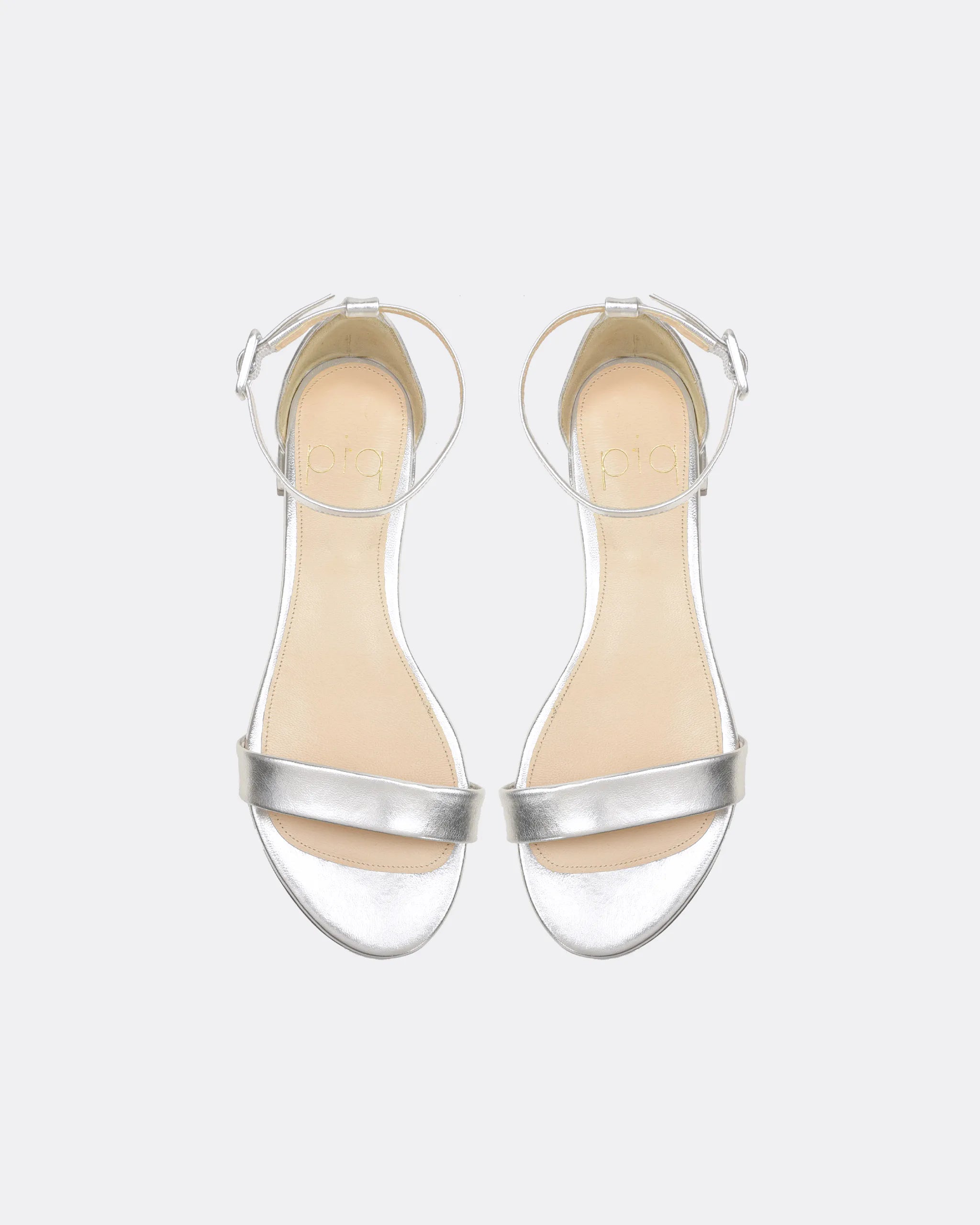 Flache Sandalen in Silber Ansicht oben