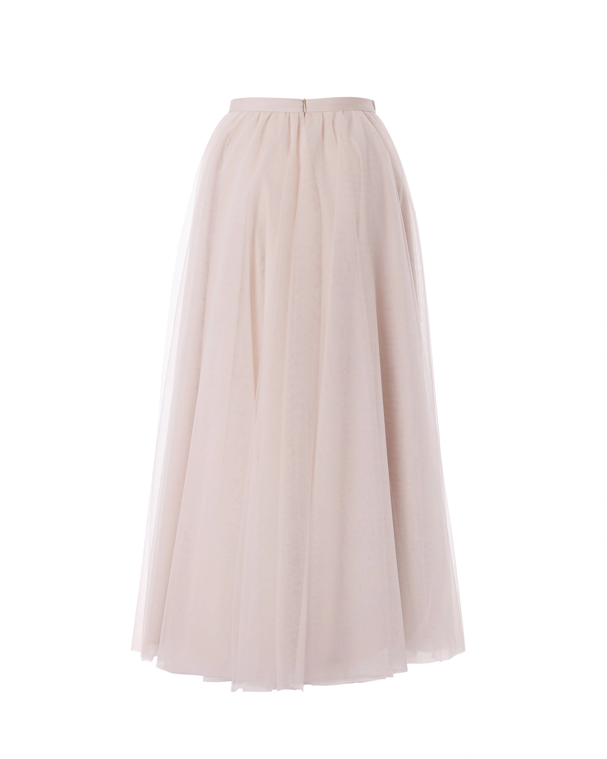 Wadenlanger Tüllrock in rosa Freisteller hinten