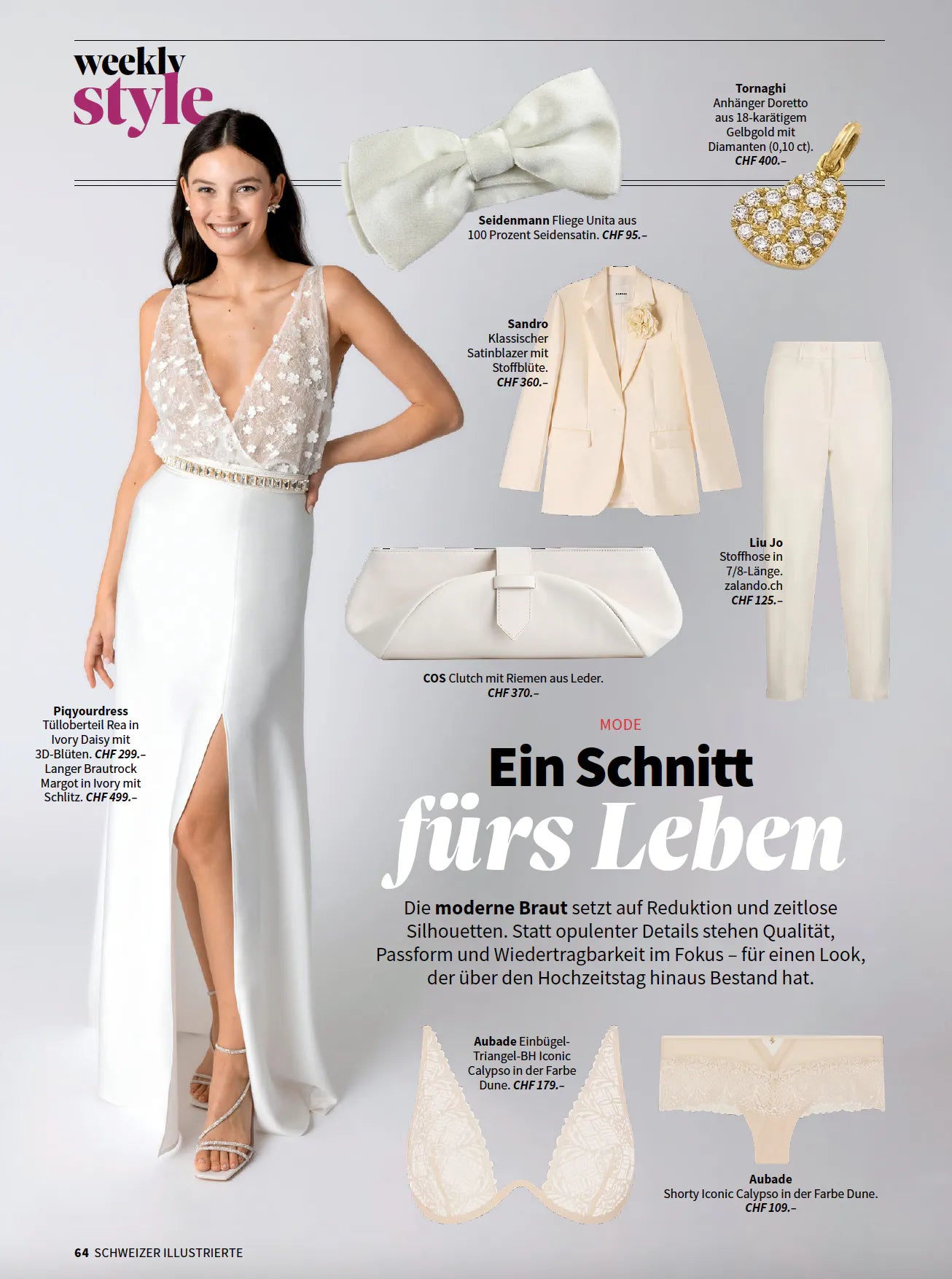 Presseartikel über PIQYOURDRESS in der Schweizer Illustrierten Zeitschrift