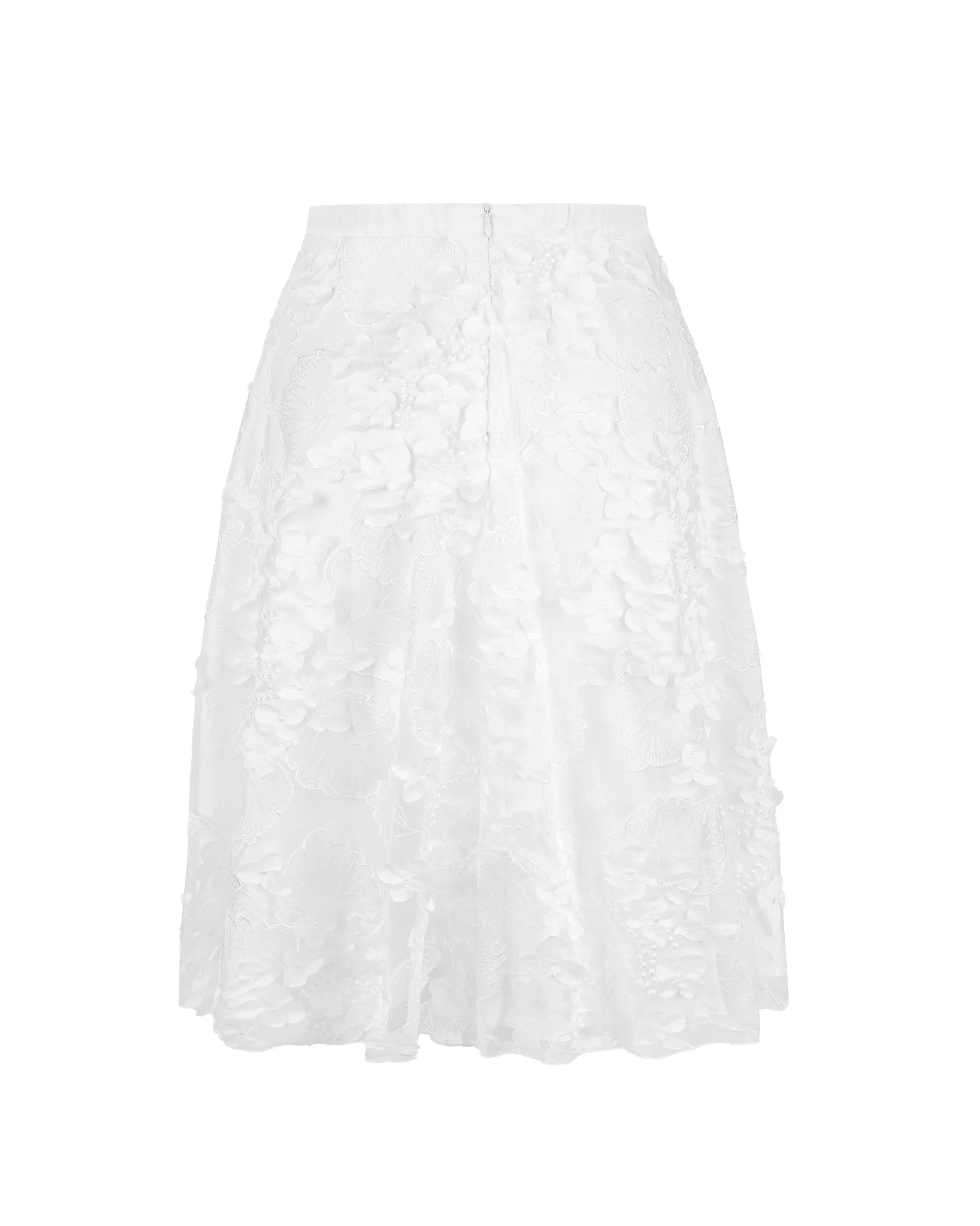 Mini Braut Tüllrock mit 3D-Blumen Freisteller hinten