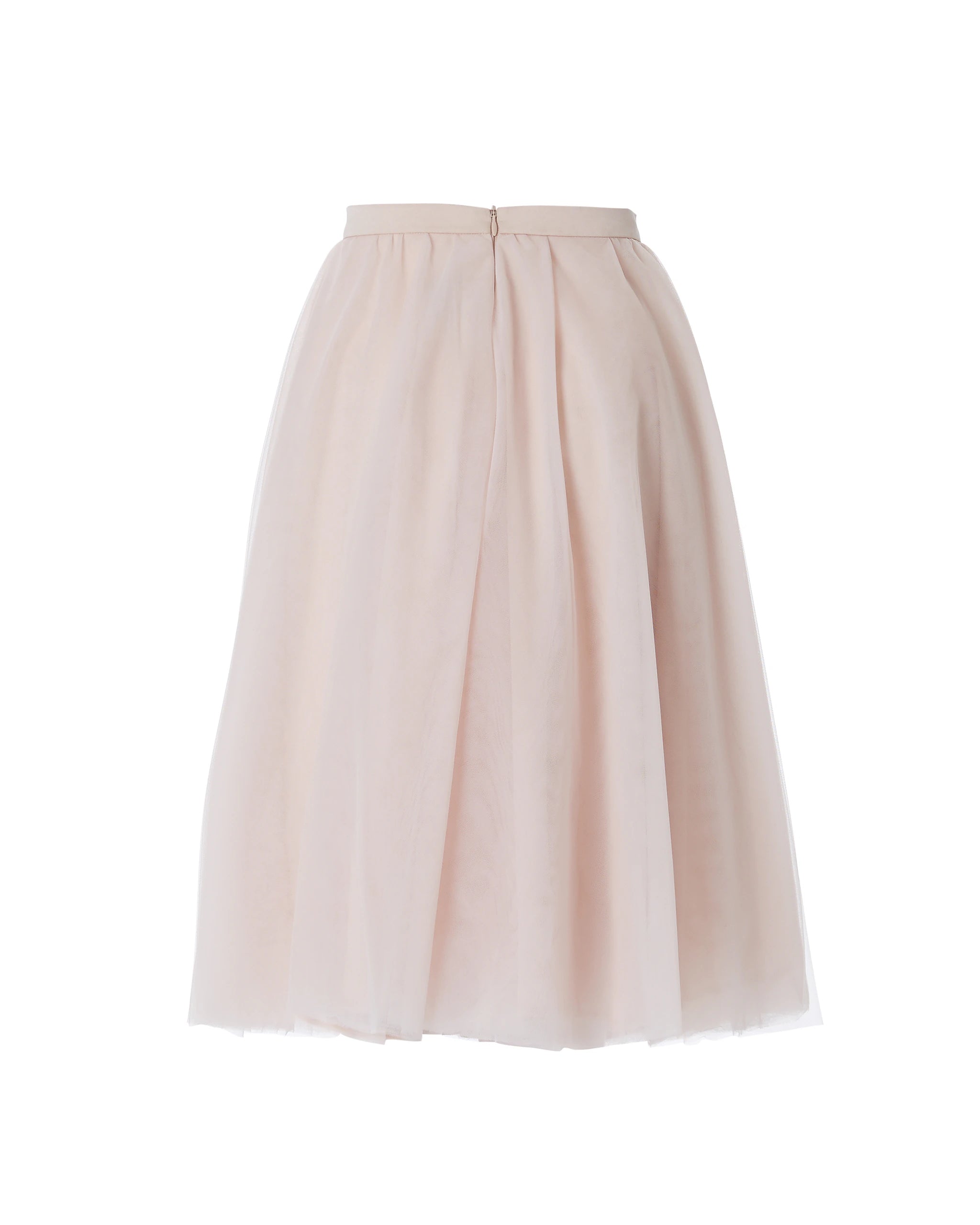 Knielanger Tüllrock kurz in rosa Freisteller hinten