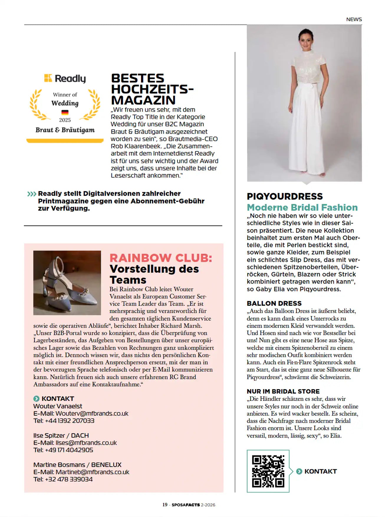 Sposa Facts Magazin über Moderne Brautmode
