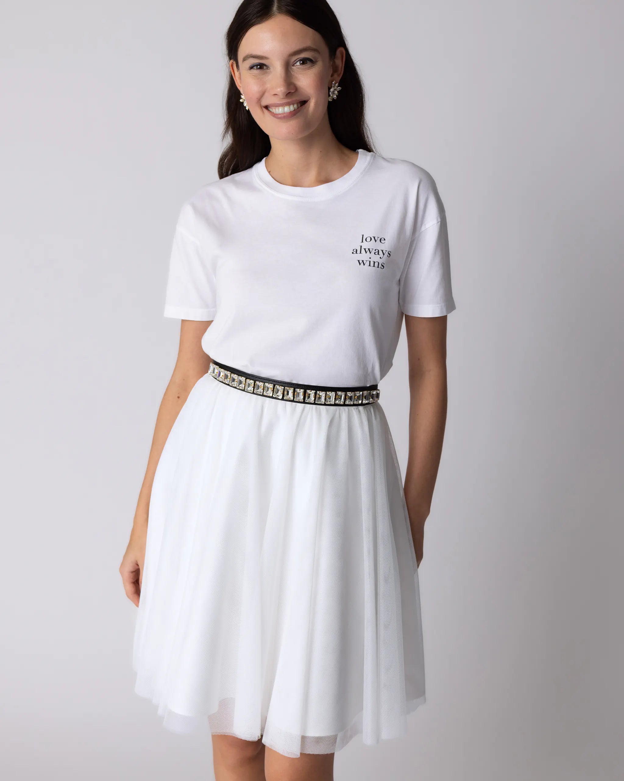 Braut T-Shirt mit Forever Yours Aufschrift Ansicht vorne