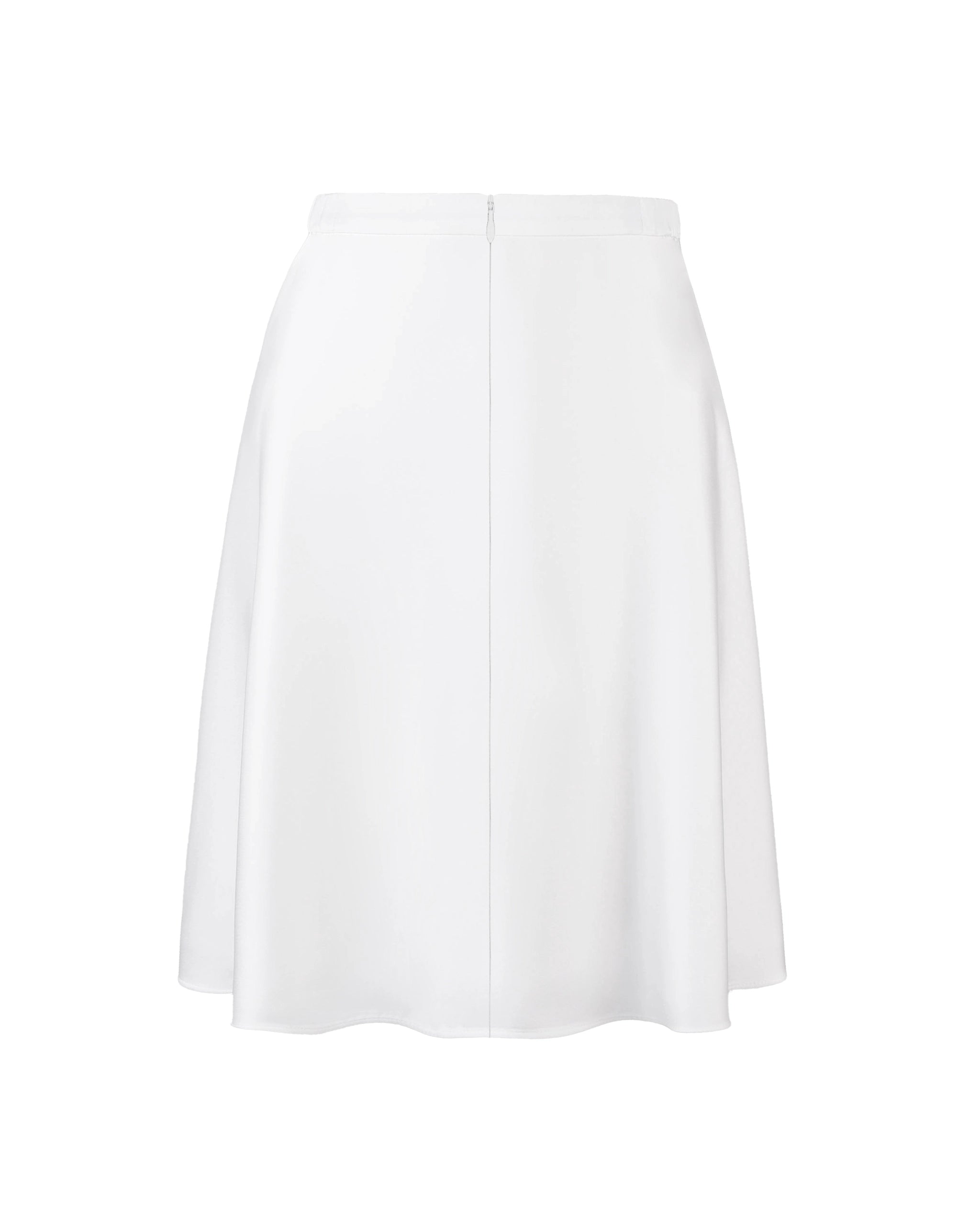 Kurzer Satin Brautrock Freisteller hinten