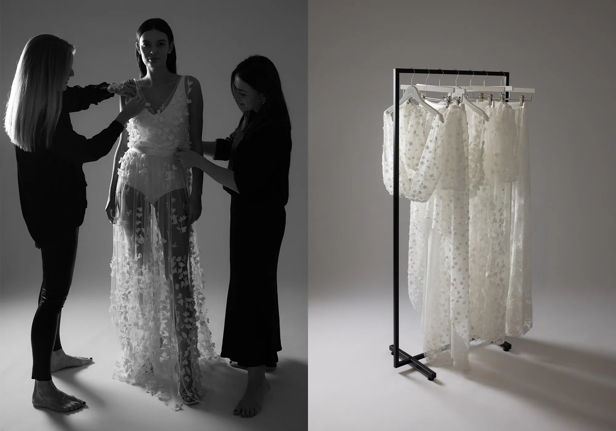 Piqyourdress nachhaltige Brautmode und Abendmode in Zürich Couture Brautkleid mit Überrock und Braut-Topper