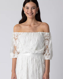 ADA - Ivory Bloom - Off-Shoulder Boho Braut Top