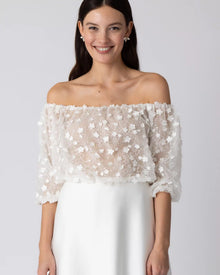 ADA - Ivory Daisy - Off-Shoulder Tüll Braut Top