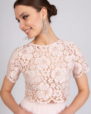 Faded Blush Vintage Lace / S